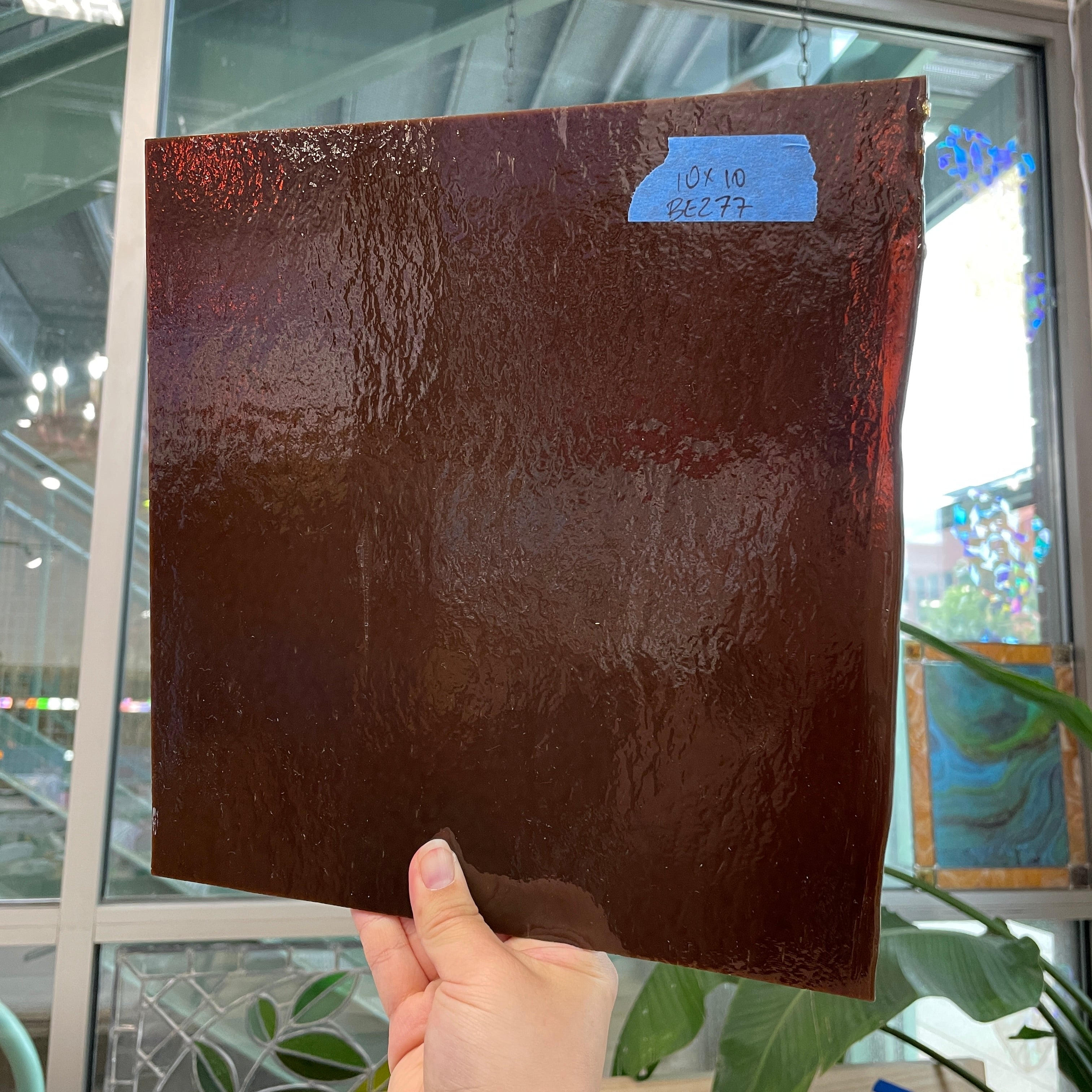 Dark Brown Bullseye Sheet Glass Colorado Glassworks