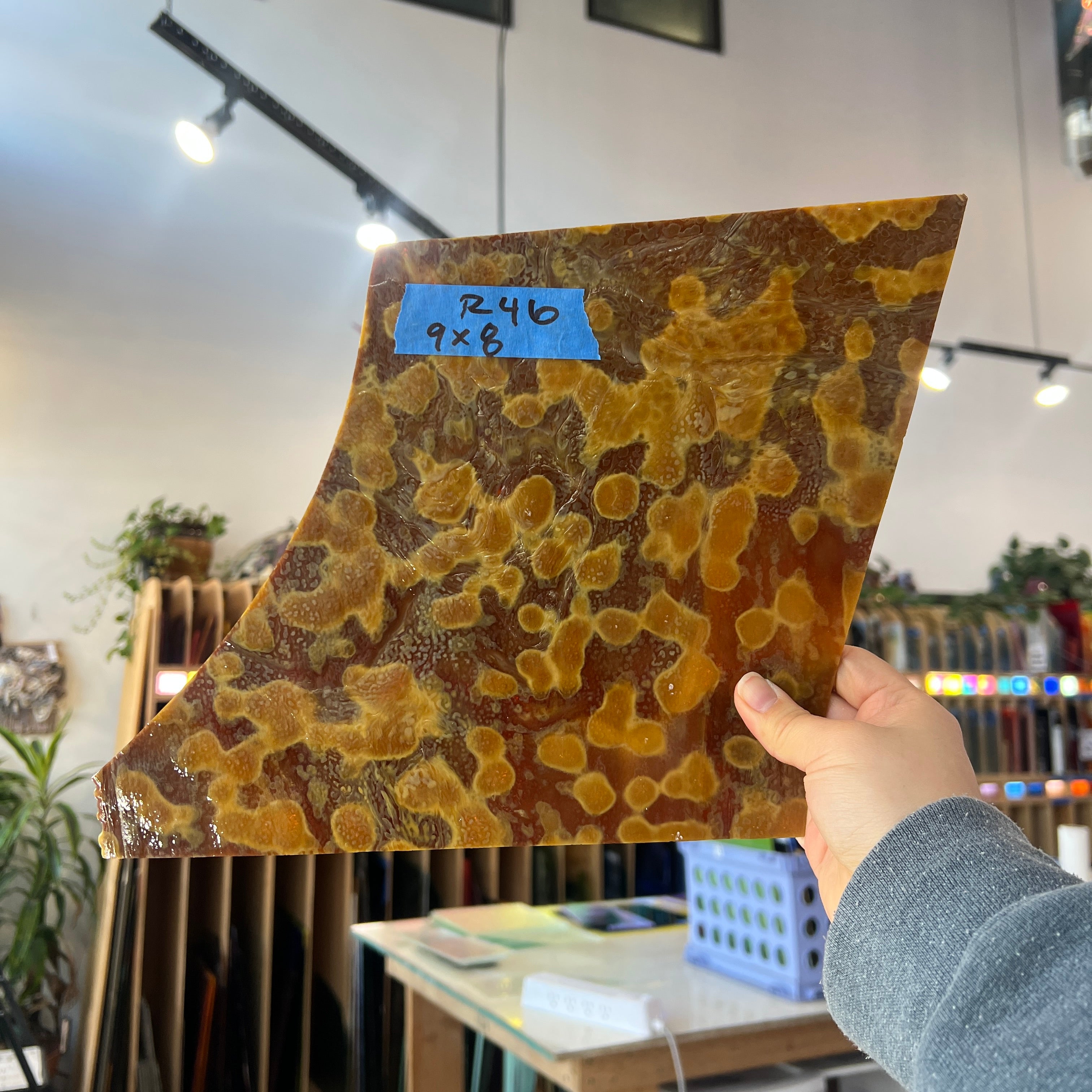 Toffee Brown Mottled Oceana Sheet Glass Unknown