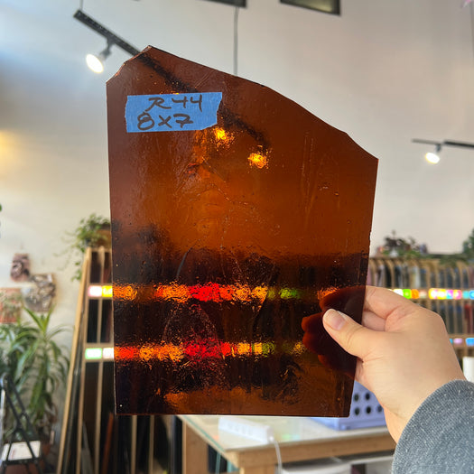 Dark Amber Kokomo Sheet Glass Colorado Glassworks 8x7in (KO-46228781)