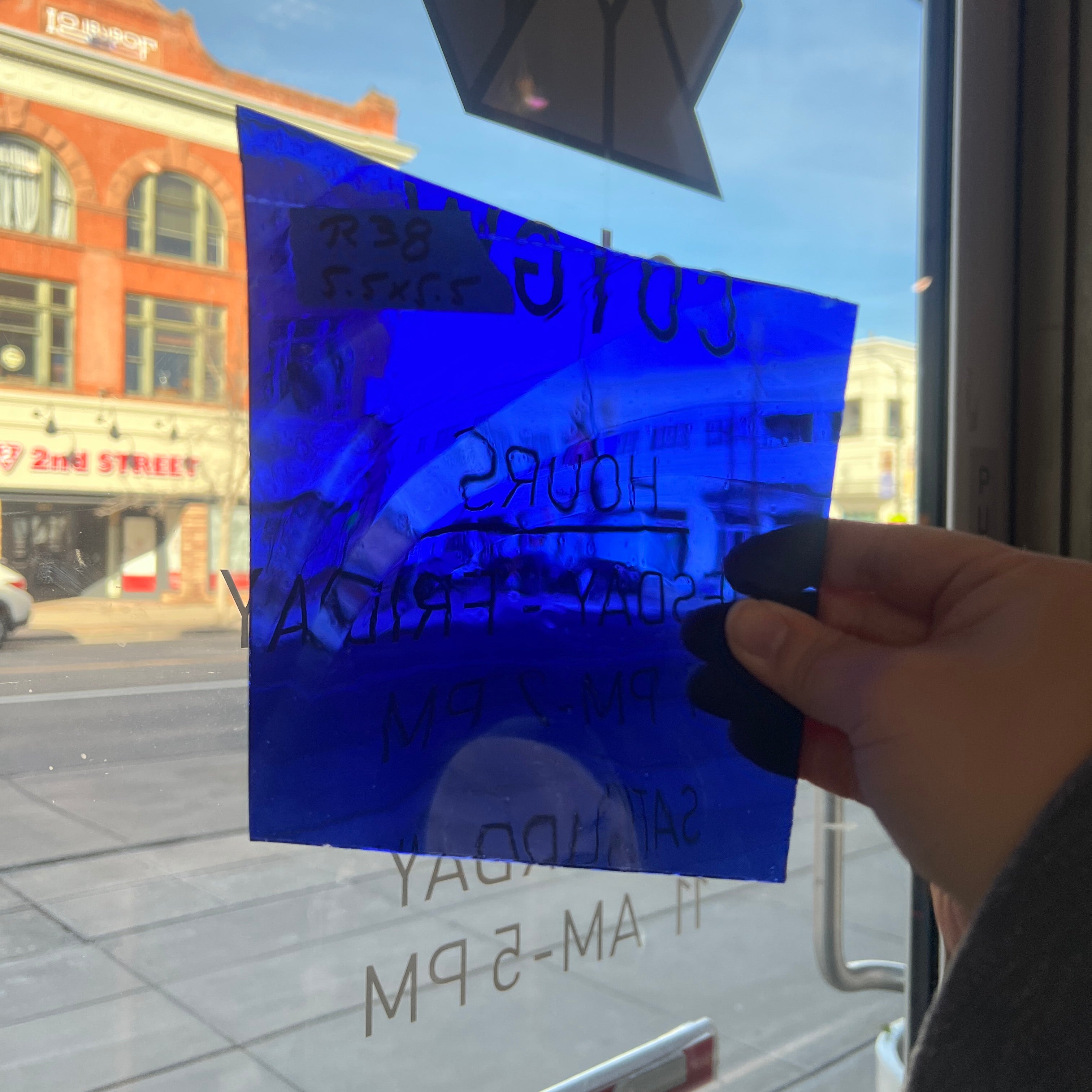 Deep Blue Lamberts Mouth Blown Sheet Glass Colorado Glassworks