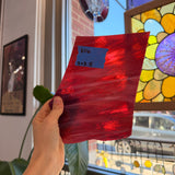 Pink White Wispy Bullseye Fusible 90 COE Sheet Glass Colorado Glassworks