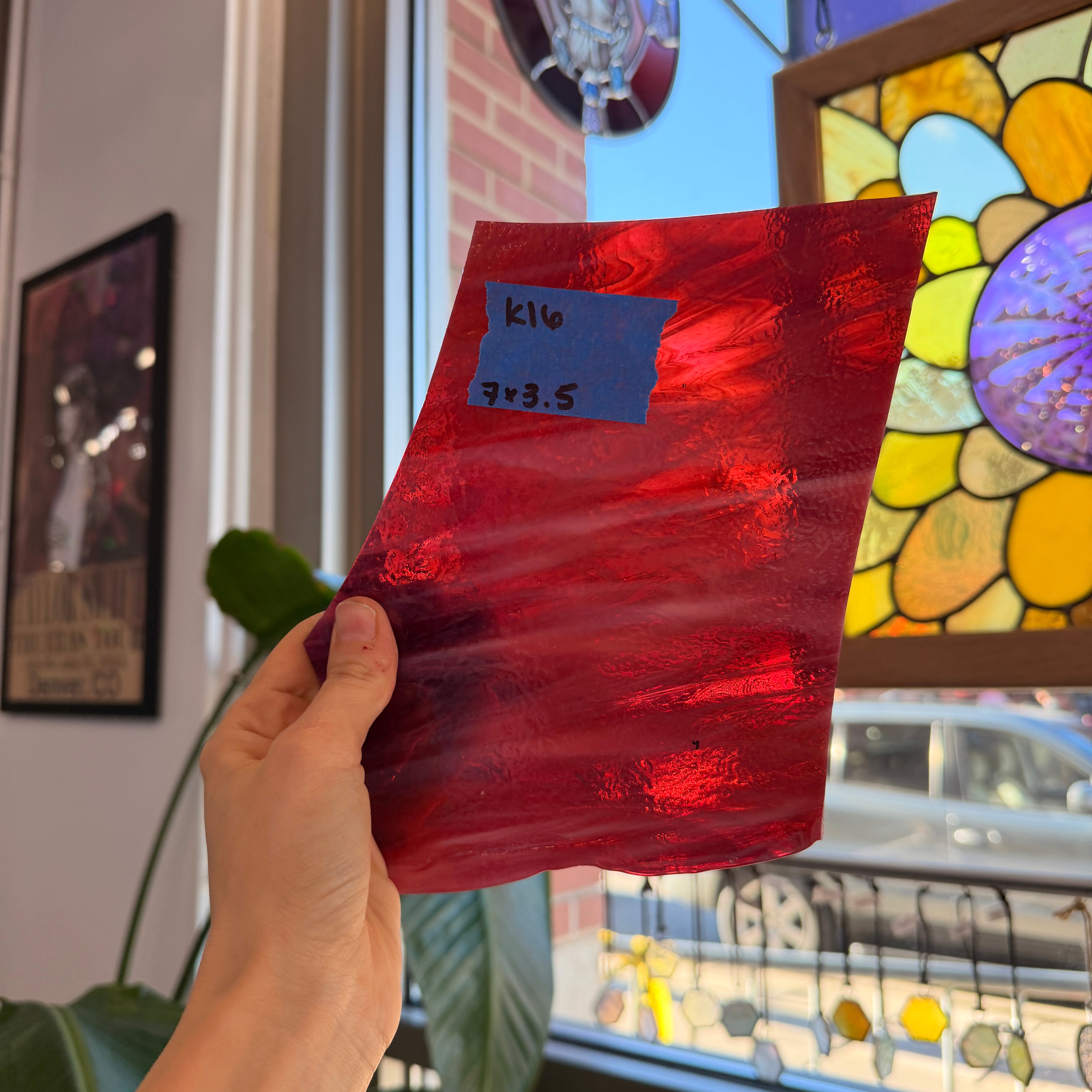 Pink White Wispy Bullseye Fusible 90 COE Sheet Glass Colorado Glassworks