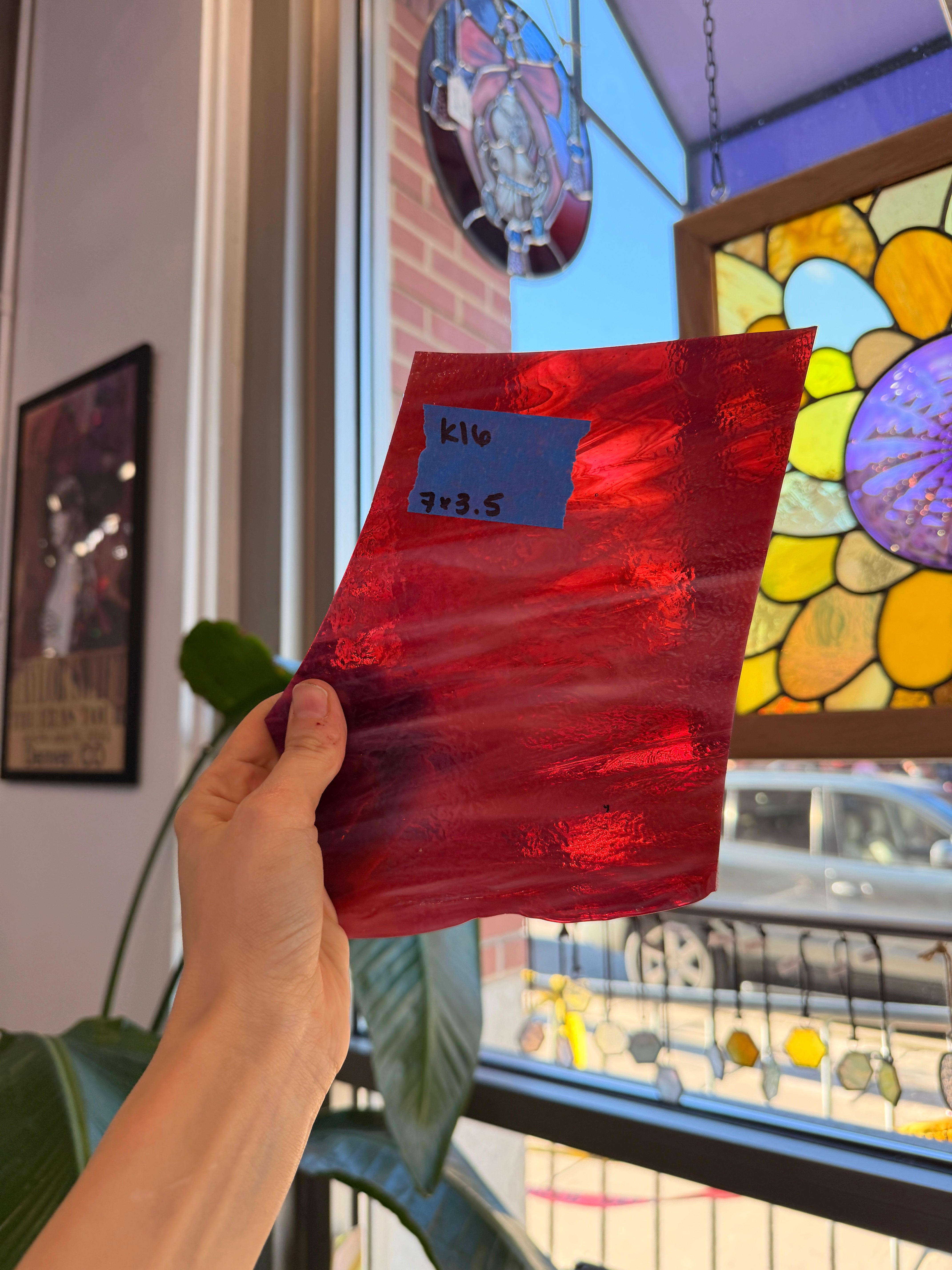 Pink White Wispy Bullseye Fusible 90 COE Sheet Glass Colorado Glassworks