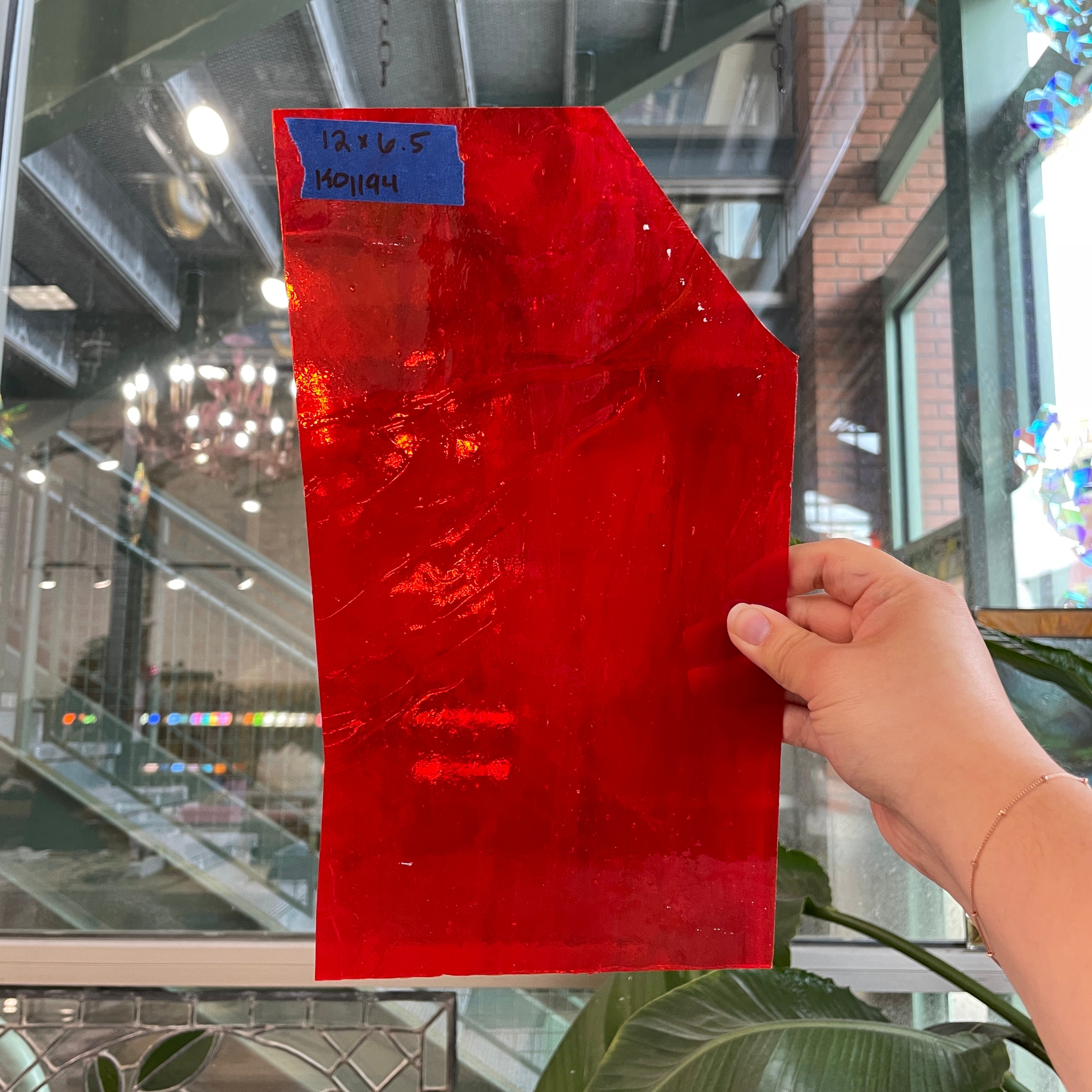 Red Transparent Kokomo Sheet Glass Colorado Glassworks
