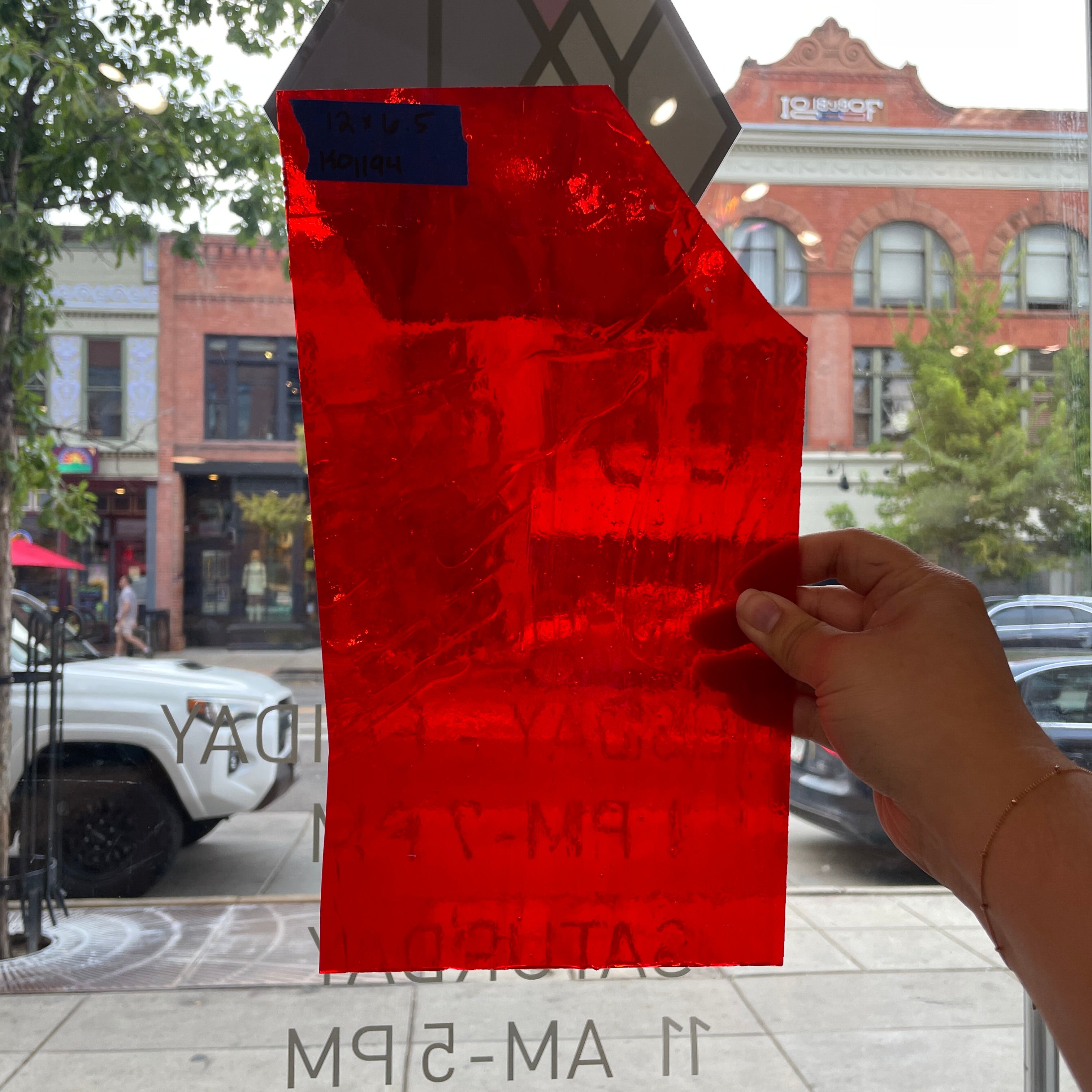 Red Transparent Kokomo Sheet Glass Colorado Glassworks