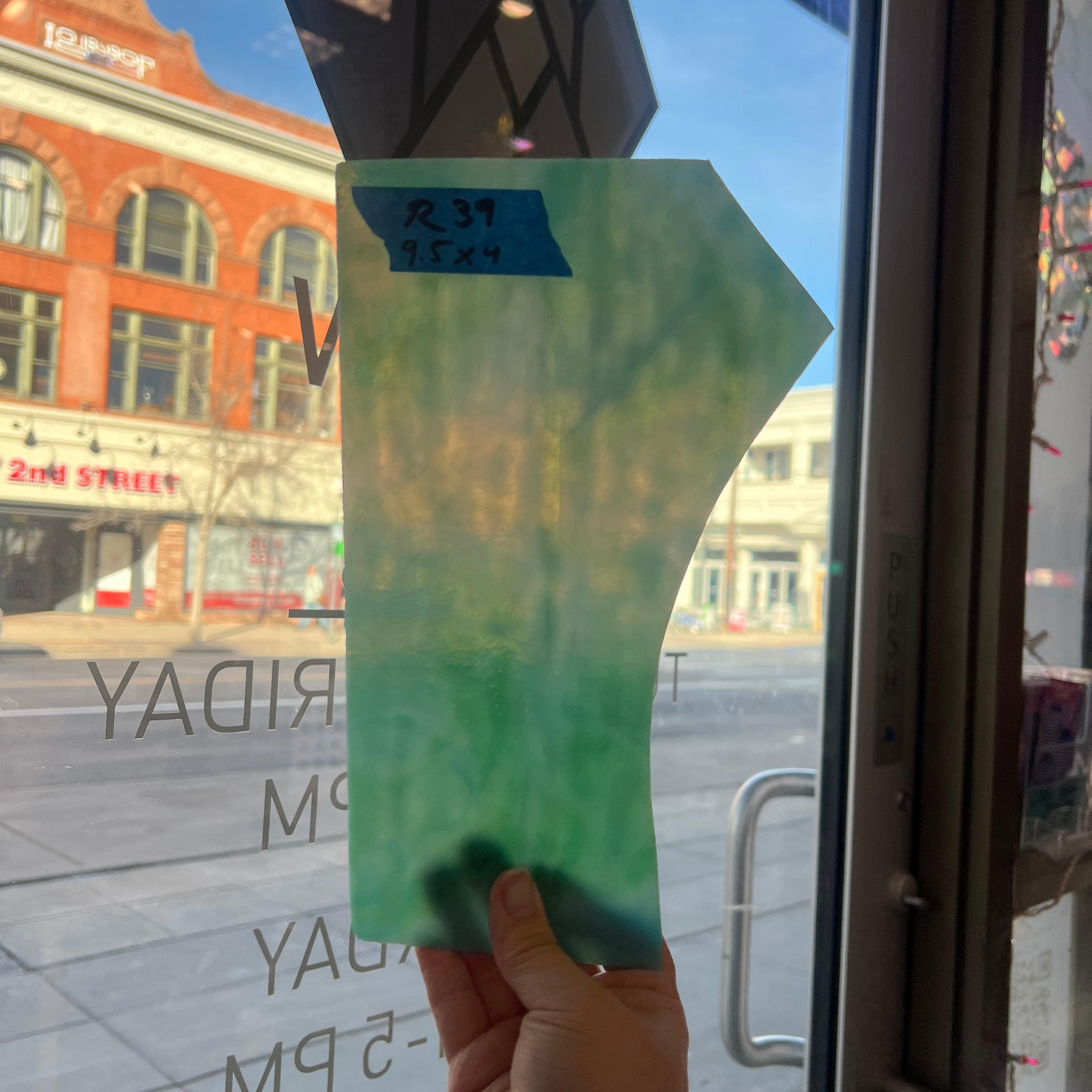 Green Blue White Mixed AC Fischer Sheet Glass Colorado Glass Works