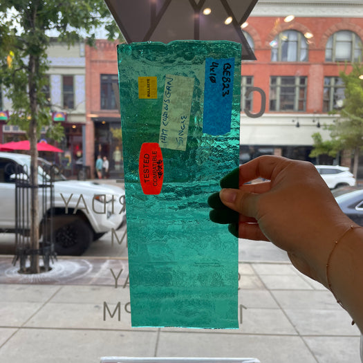 Teal Transparent Bullseye Sheet Glass Colorado Glass Works