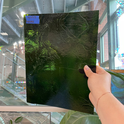 Fern Green Transparent Kokomo Sheet Glass Colorado Glassworks