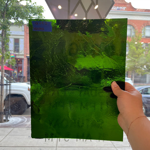 Fern Green Transparent Kokomo Sheet Glass Colorado Glassworks