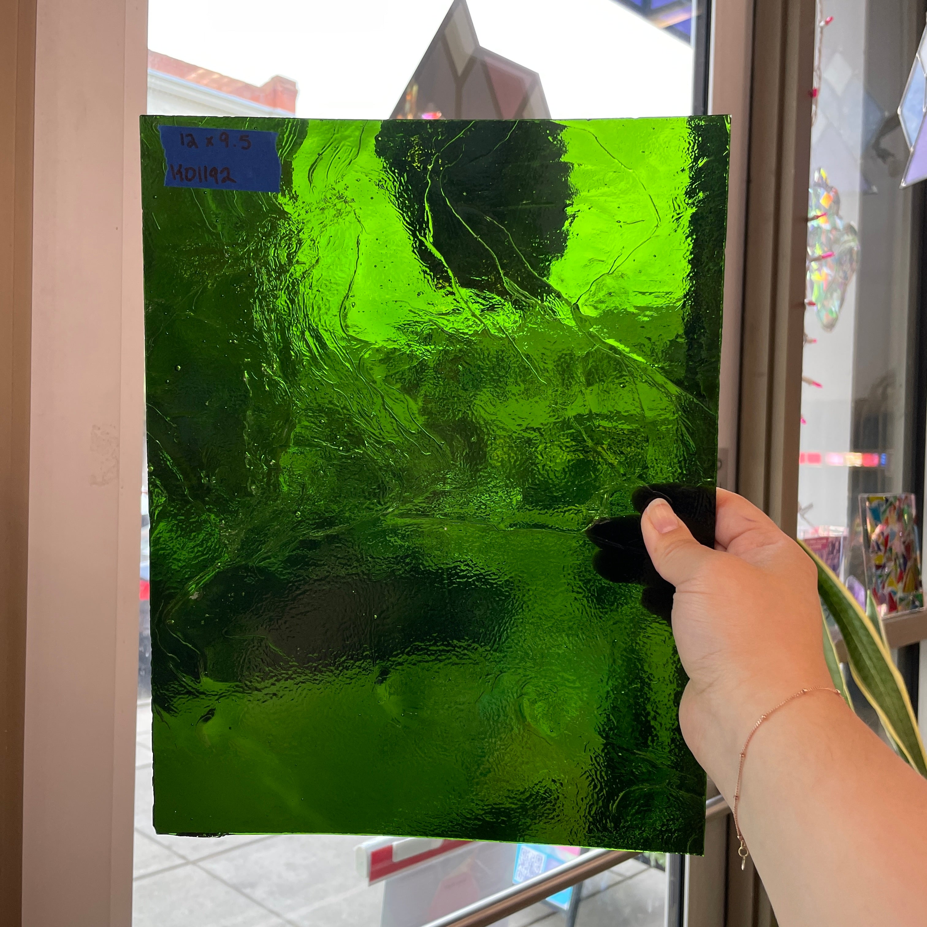 Fern Green Transparent Kokomo Sheet Glass Colorado Glassworks