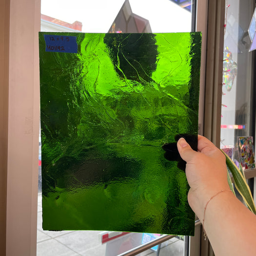 Fern Green Transparent Kokomo Sheet Glass Colorado Glassworks