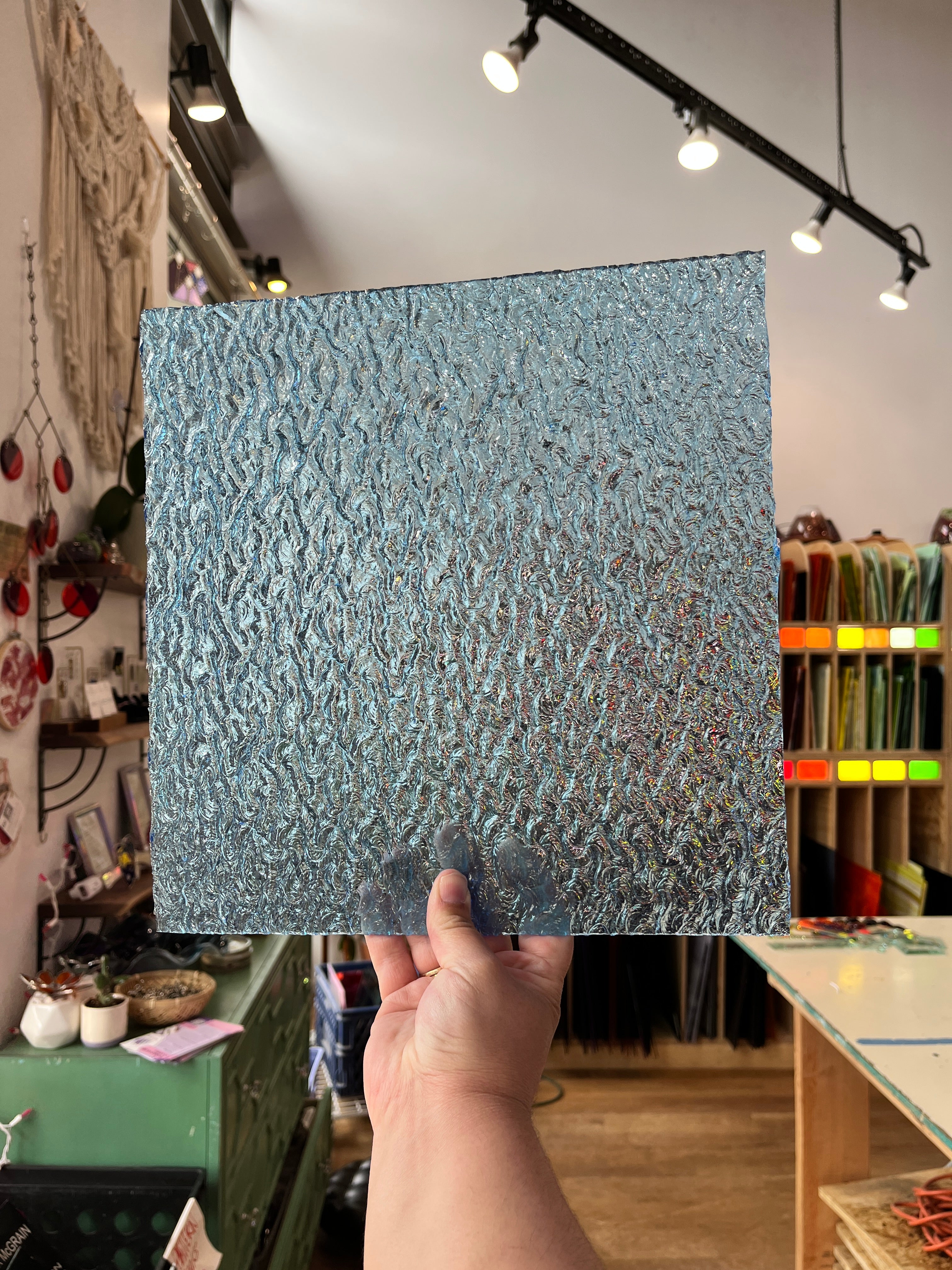 Kokomo Pale Blue Starburst Colorado Glassworks (KO1130) 12 x 12in