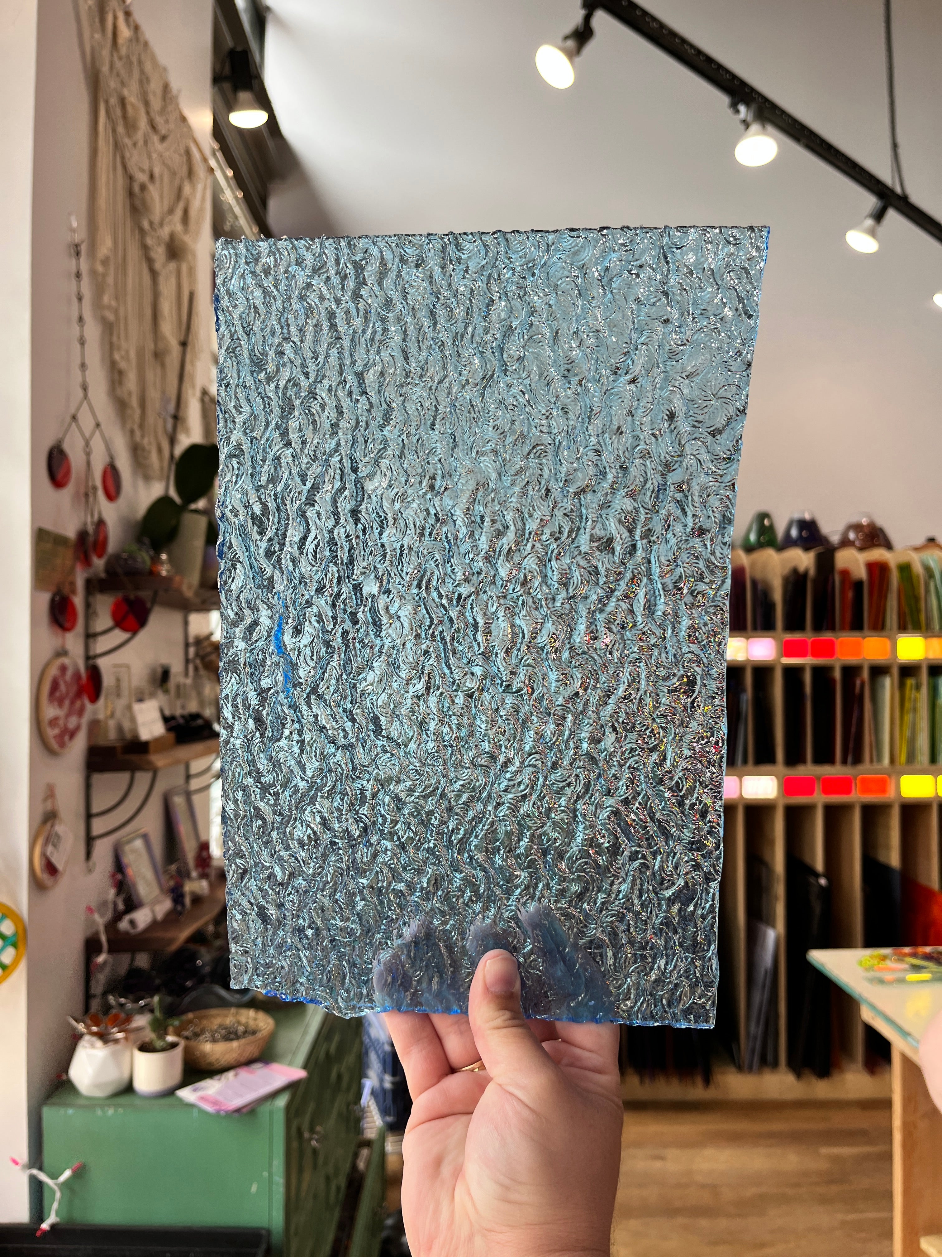 Kokomo Pale Blue Starburst Colorado Glassworks (KO1129) 7.5 x 12in