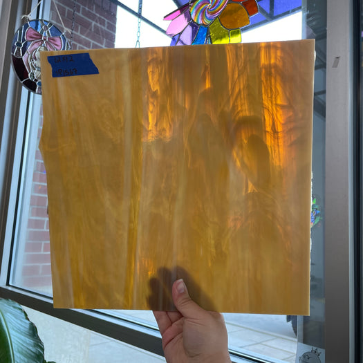 Honey Brown White Wispy Spectrum Sheet Glass Colorado Glassworks