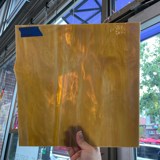 Honey Brown White Wispy Spectrum Sheet Glass Colorado Glassworks