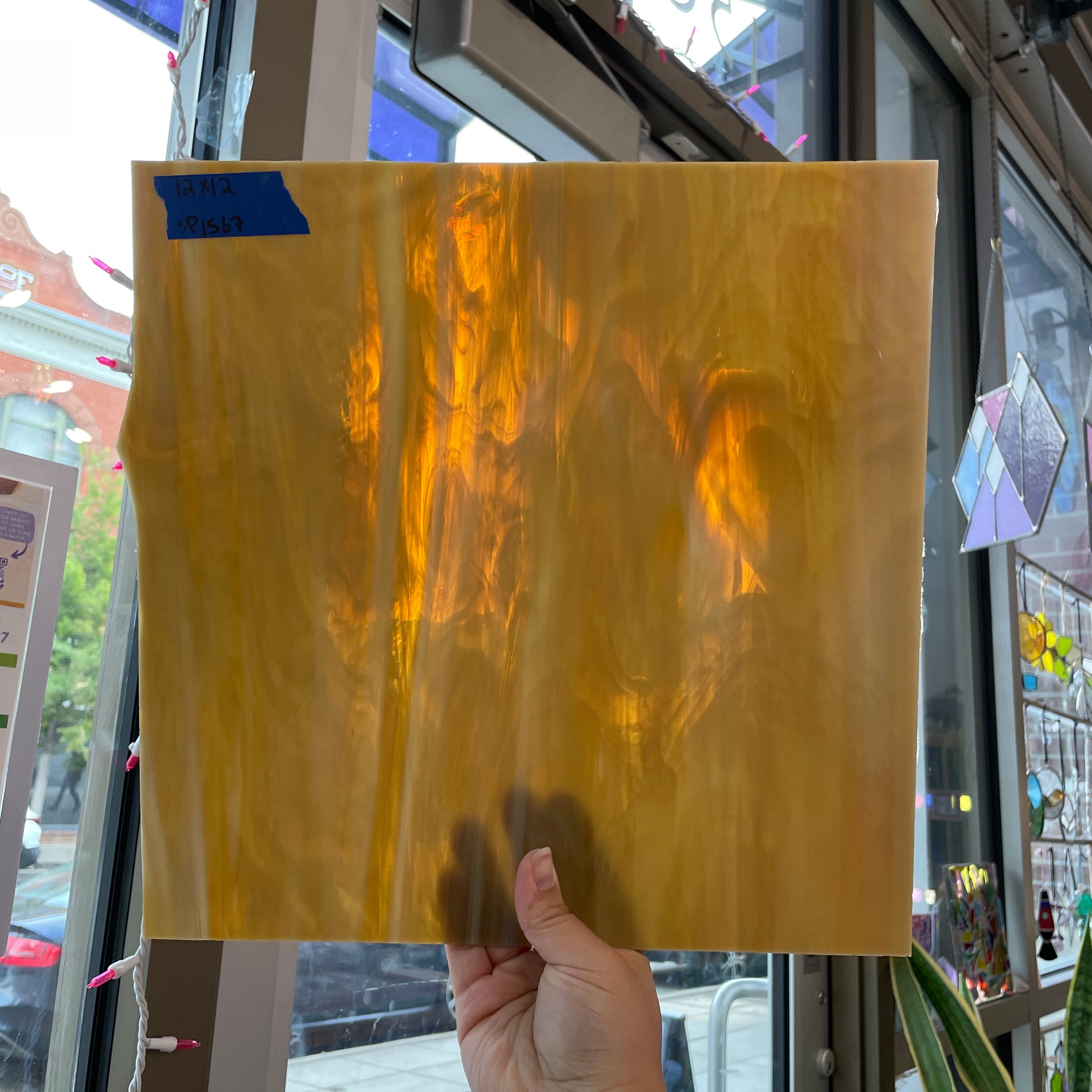 Honey Brown White Wispy Spectrum Sheet Glass Colorado Glassworks