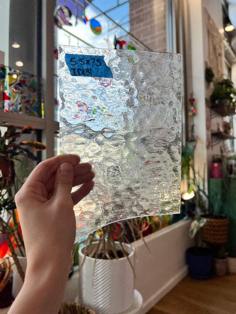 Vintage Clear Textured Sheet Glass Colorado Glassworks   