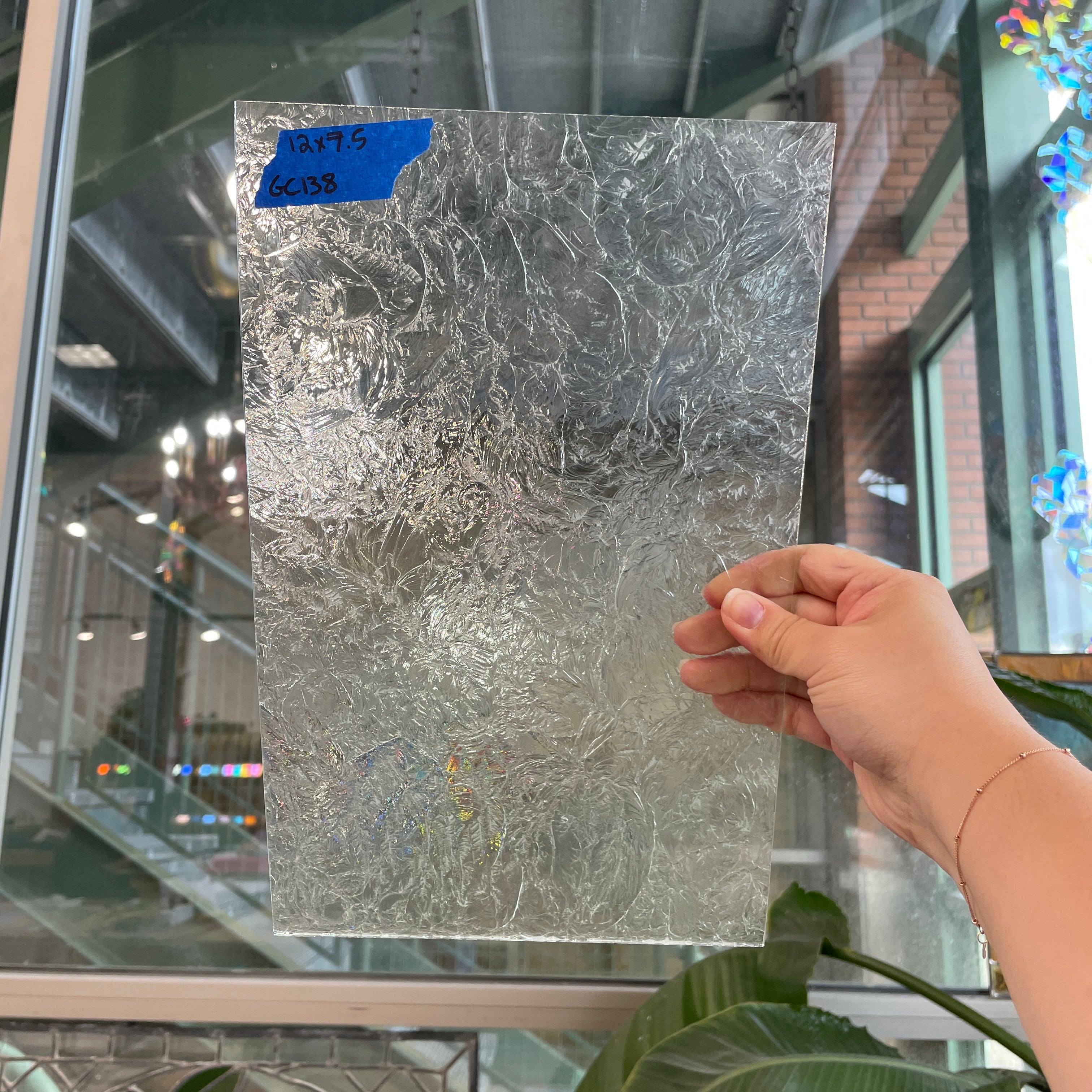 Clear Glue Chip Sheet Glass Colorado Glassworks GC138 (12x7.5in)
