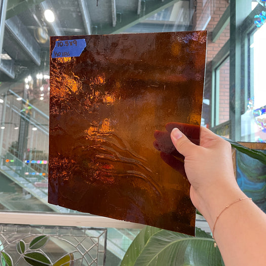 Deep Amber Transparent Kokomo Sheet Glass Colorado Glassworks