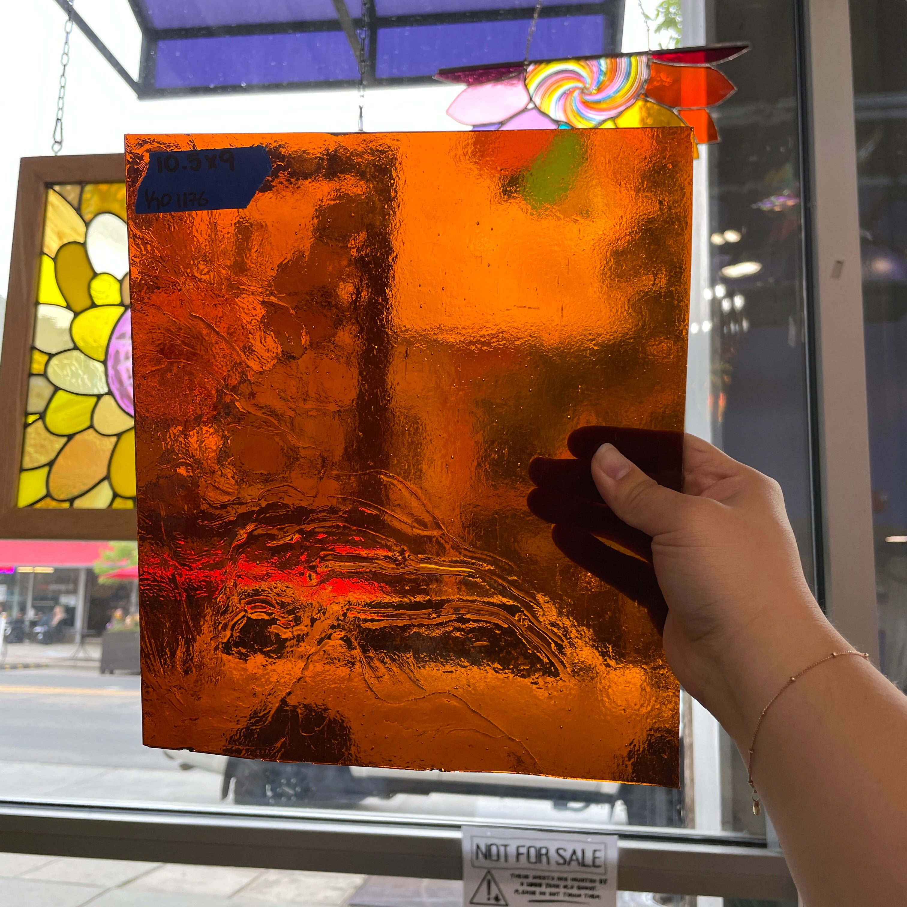 Deep Amber Transparent Kokomo Sheet Glass Colorado Glassworks
