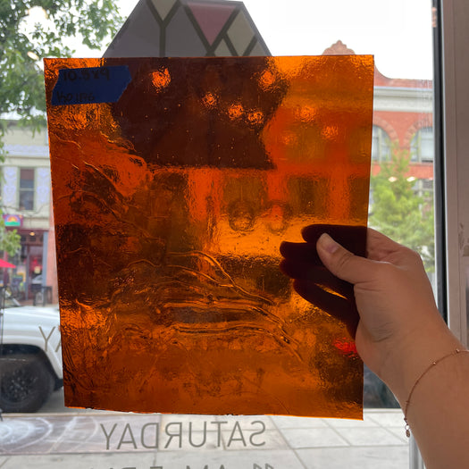 Deep Amber Transparent Kokomo Sheet Glass Colorado Glassworks