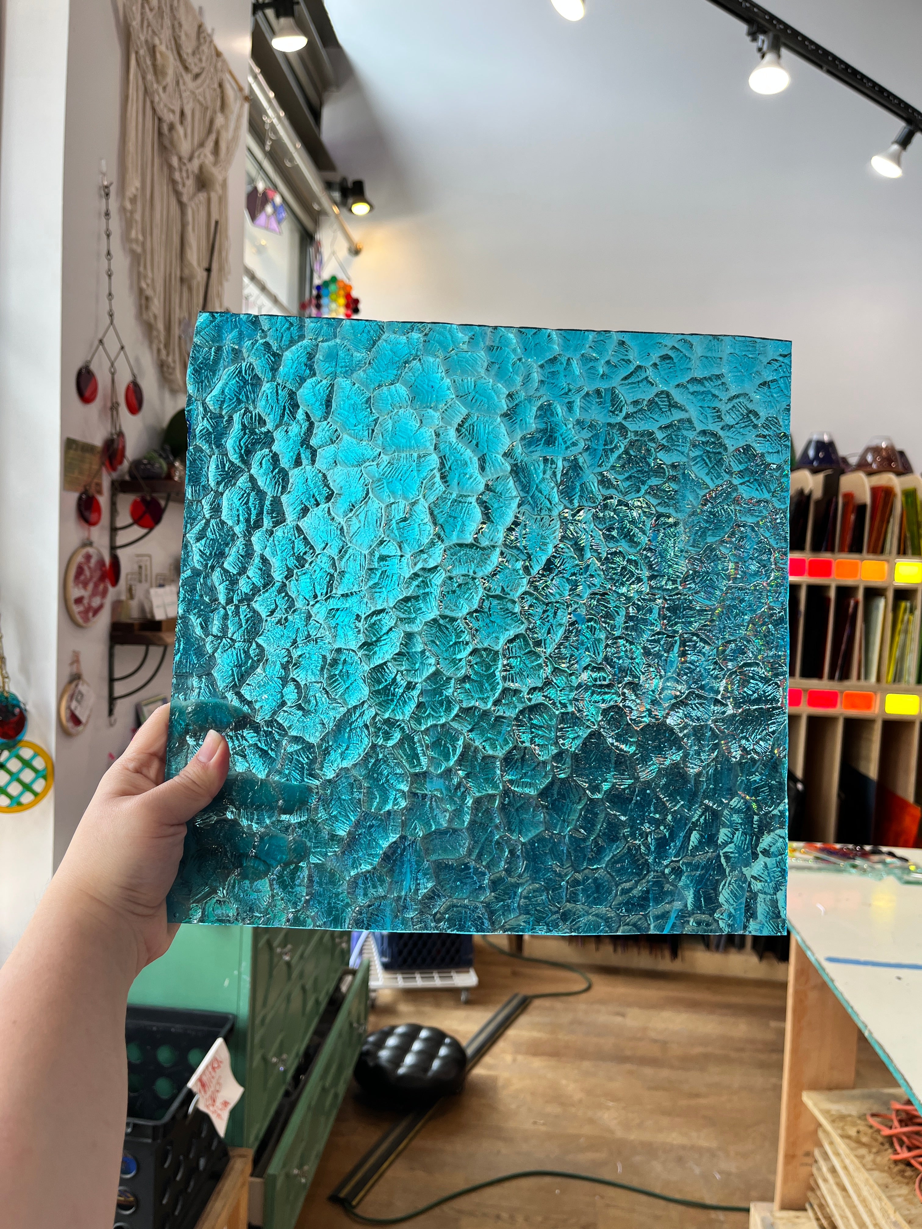 Kokomo Sky Blue Wavolite Colorado Glassworks (KO1142) 12 x 12in