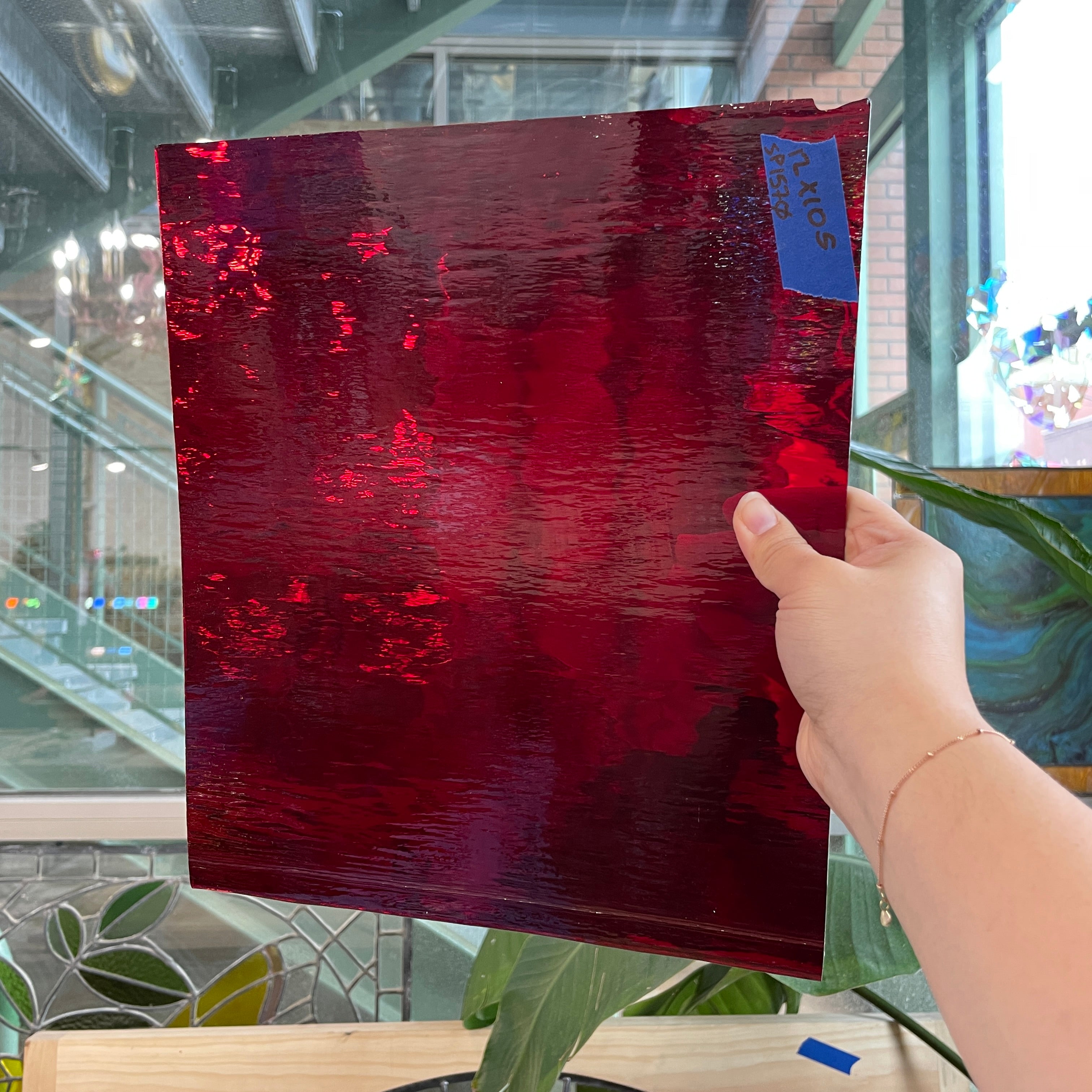 Ruby Red Waterglass Transparent Spectrum Sheet Glass Colorado Glassworks