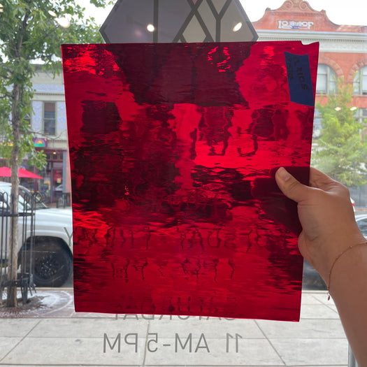 Ruby Red Waterglass Transparent Spectrum Sheet Glass Colorado Glassworks SP1570 (12x10.5in)