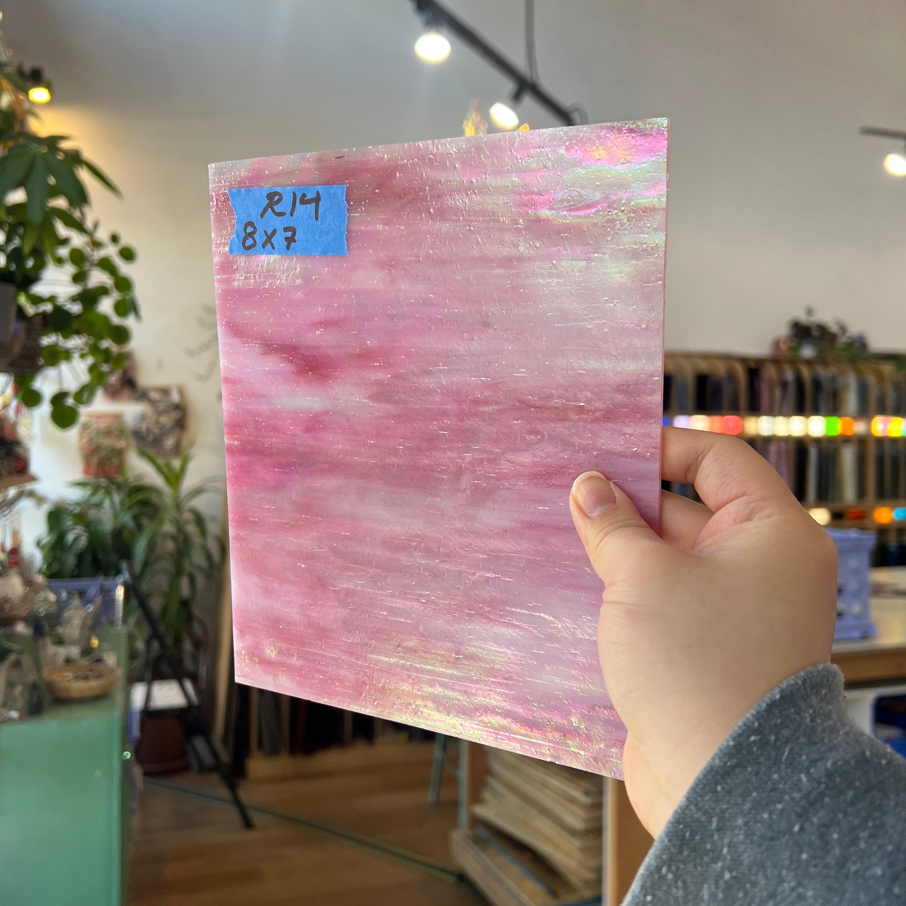 Pink Opaque Iridescent Choice Colorado Glassworks 8x7in (CH-77905709)