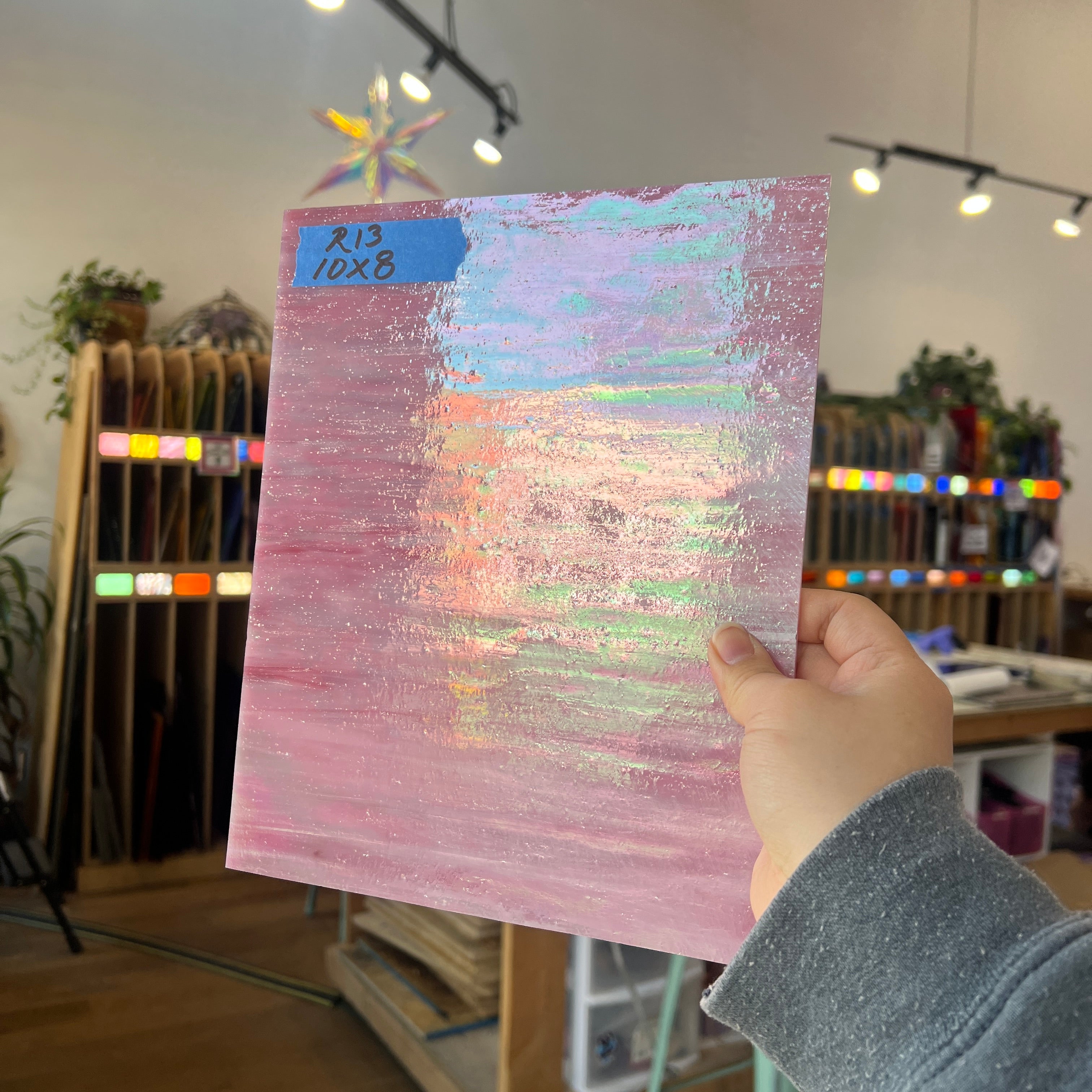 Pink Opaque Iridescent Choice Colorado Glassworks 10x8in (CH-77872941)