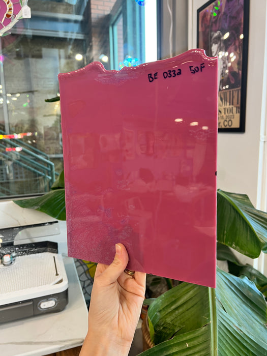 Plum Striker Opal Thin Bullseye 90 COE (pre struck BE - 0332 50F) Sheet Glass Colorado Glassworks Sheet 1