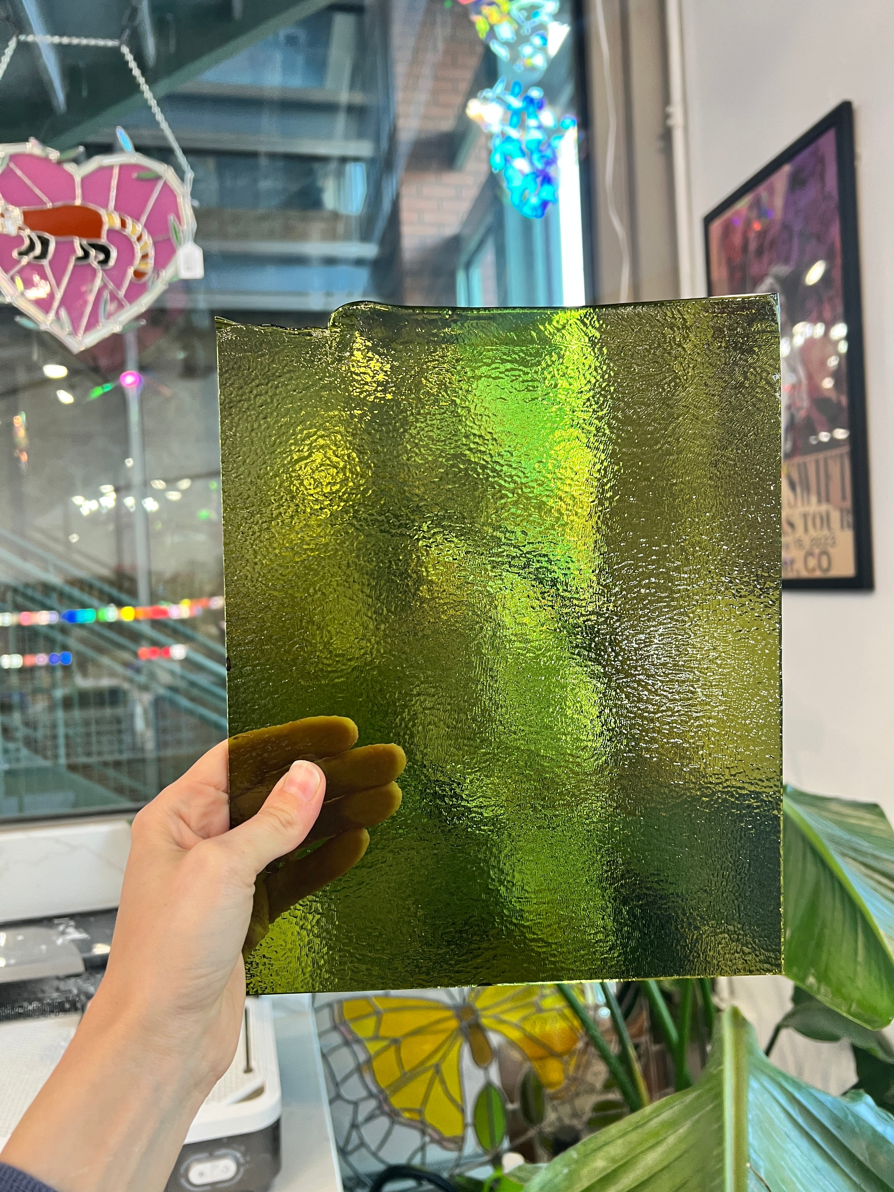 Lily Pad Green Transparent Bullseye 90 COE (BE 1126 30F) Sheet Glass Colorado Glassworks