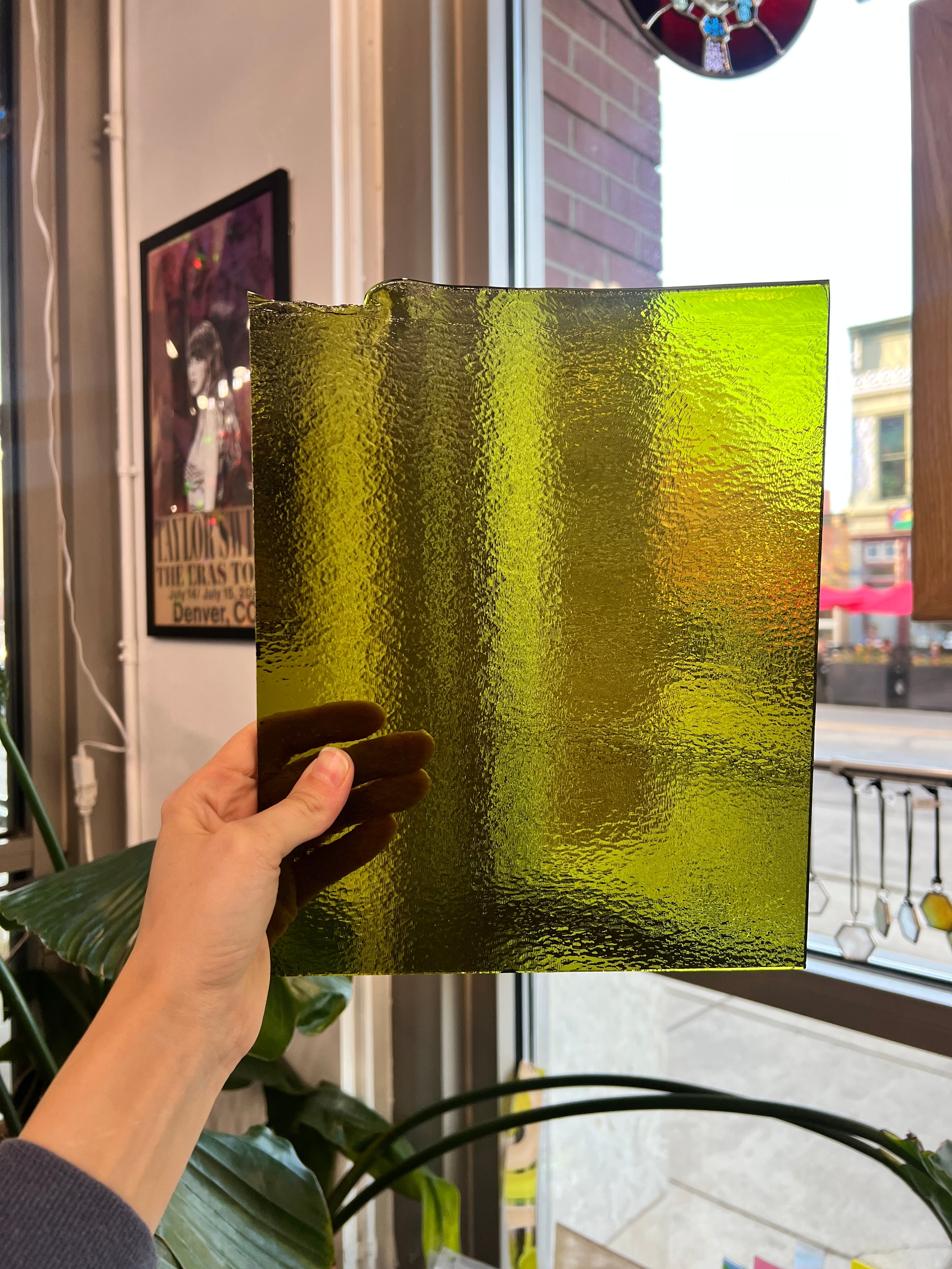 Lily Pad Green Transparent Bullseye 90 COE (BE 1126 30F) Sheet Glass Colorado Glassworks