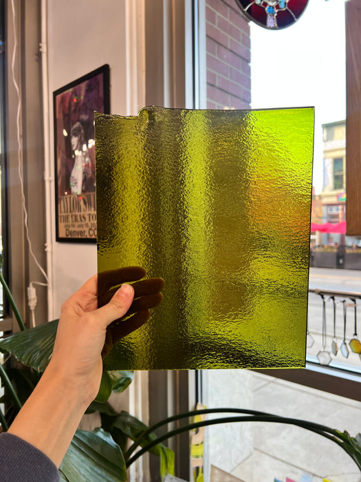 Lily Pad Green Transparent Bullseye 90 COE (BE 1126 30F) Sheet Glass Colorado Glassworks
