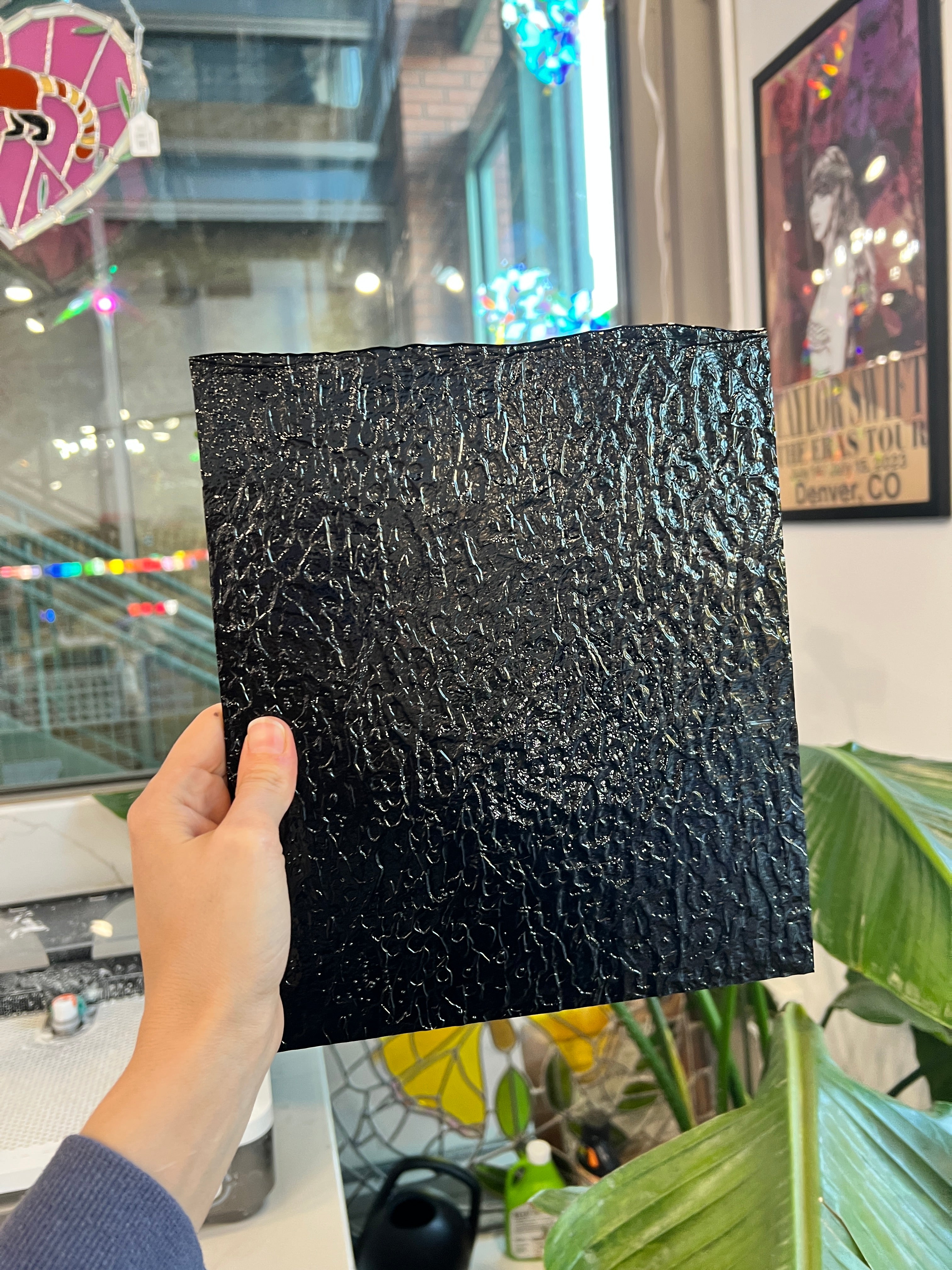 Black Granite Bullseye (BE 0100 70F) Sheet Glass Colorado Glassworks