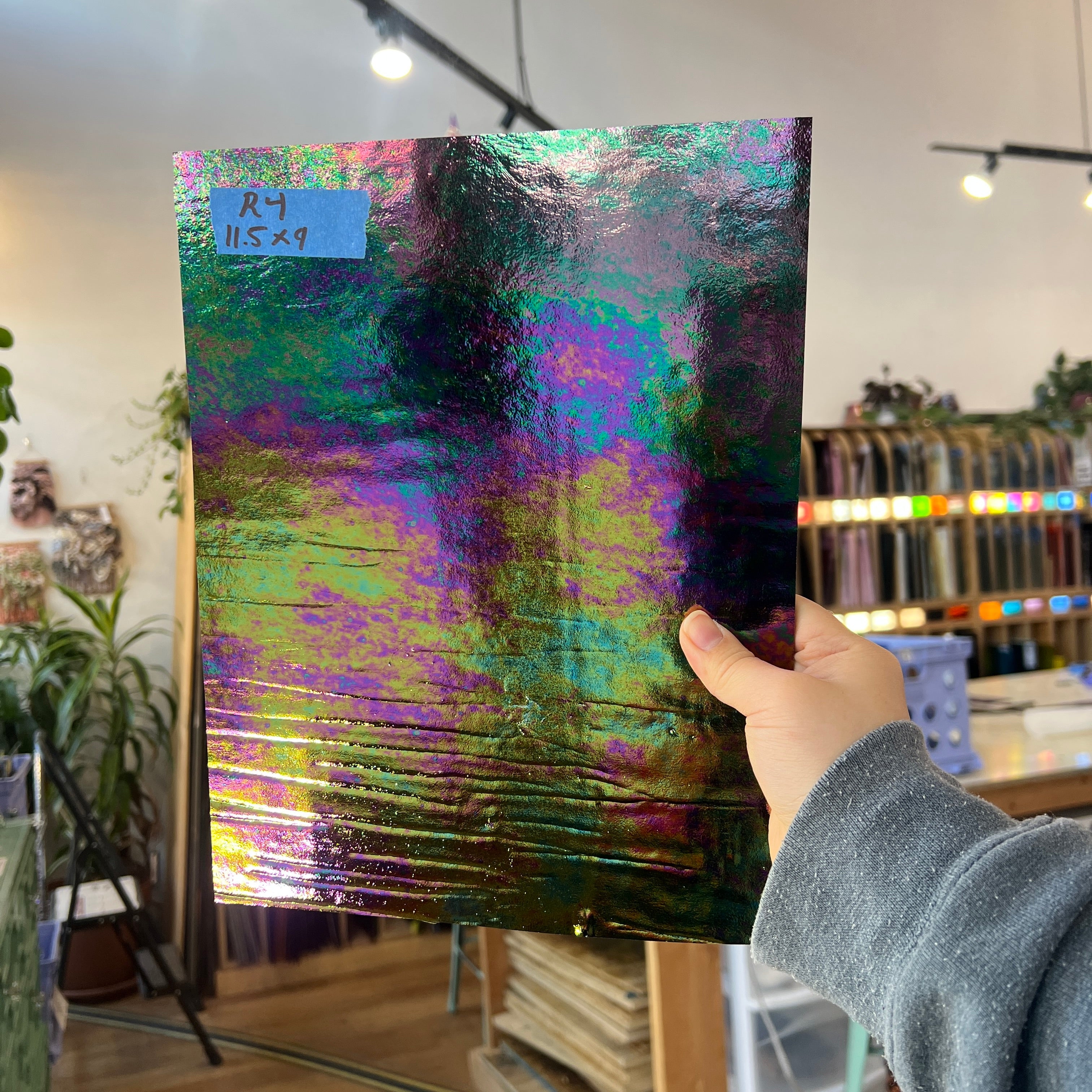 Black Iridescent Wissmach Fusible 96 COE Sheet Glass Colorado Glass Works