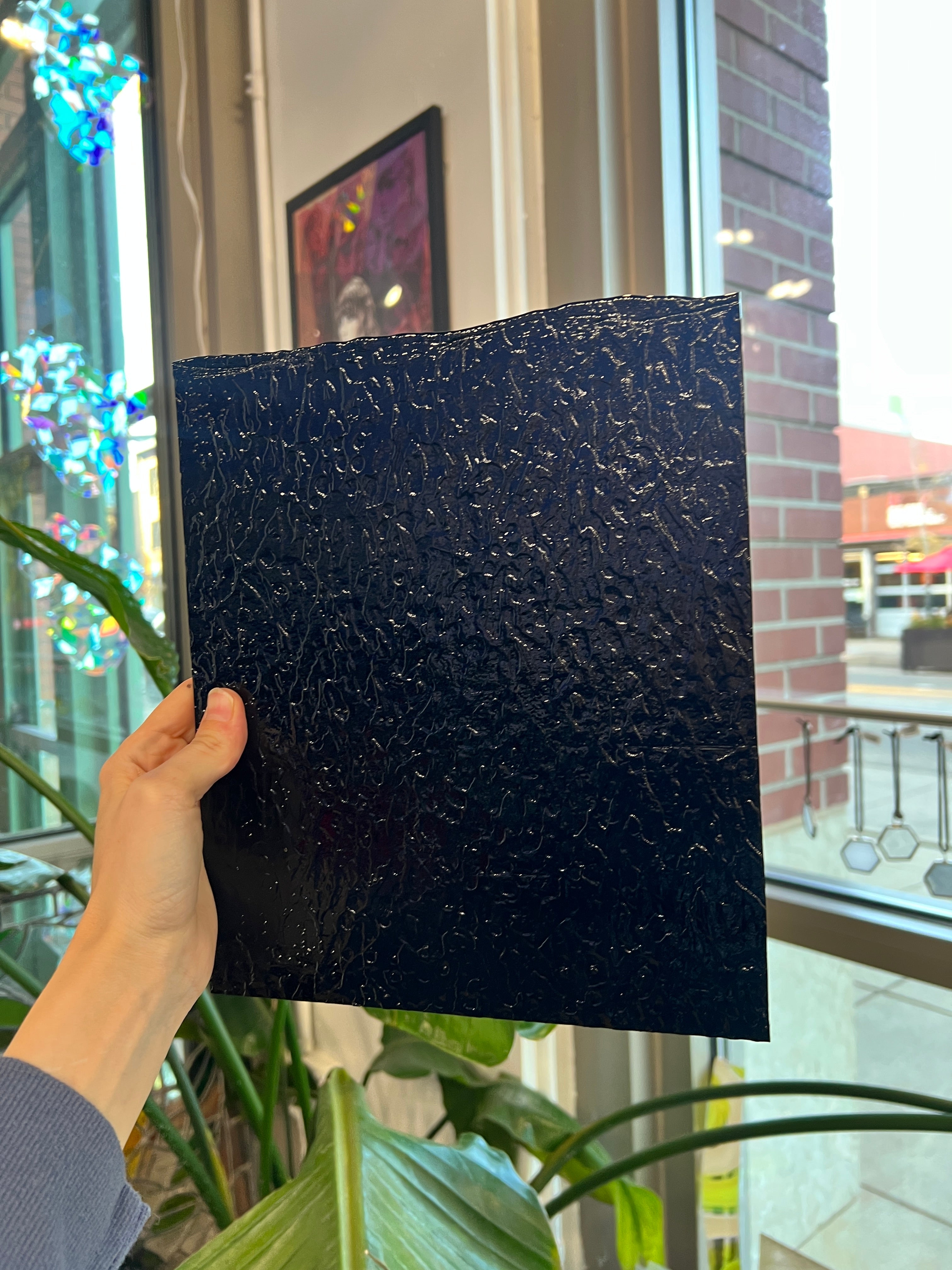 Black Granite Bullseye (BE 0100 70F) Sheet Glass Colorado Glassworks