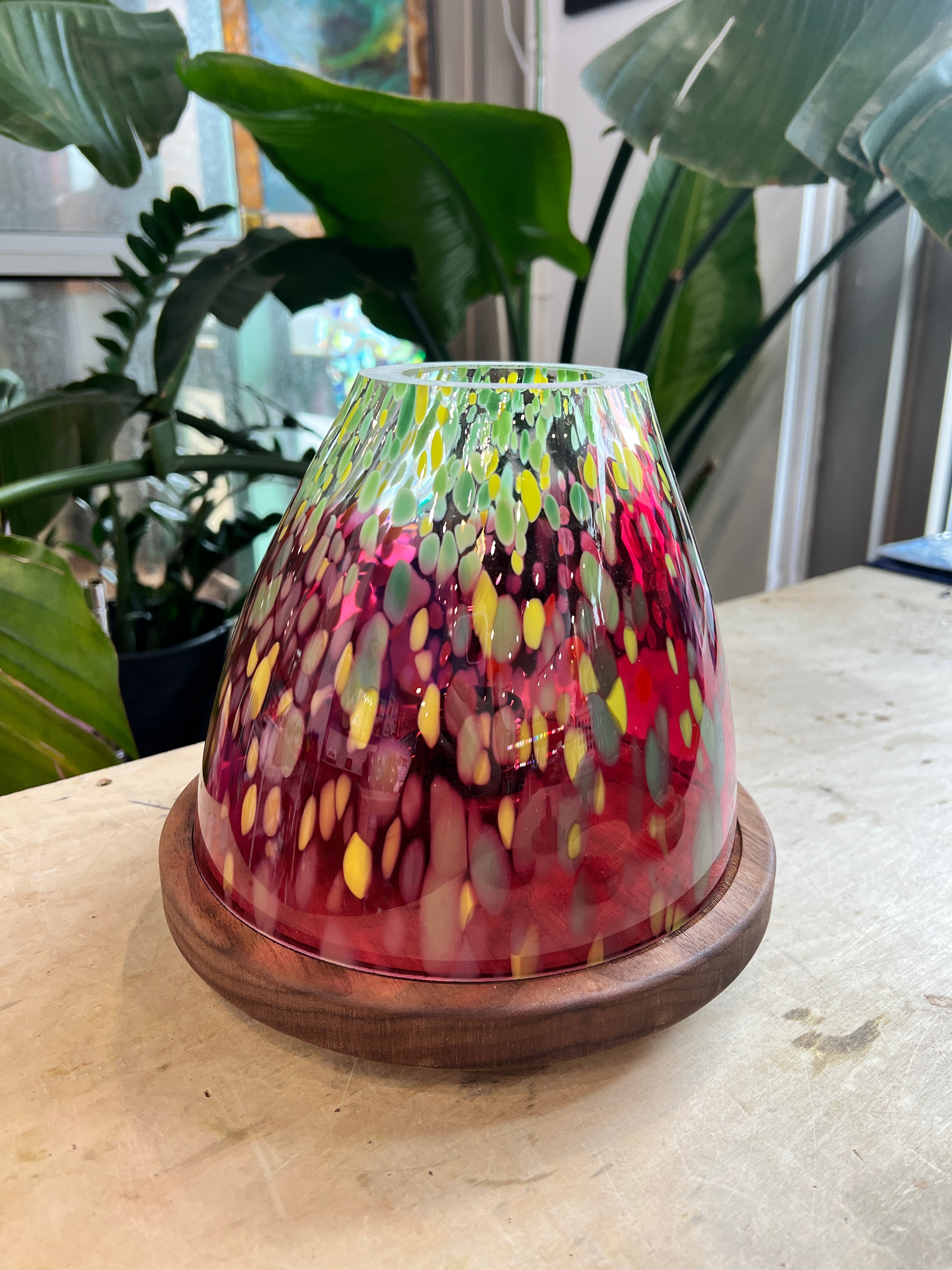 Speckled Strawberry COGW Lamp Colorado Glass Works