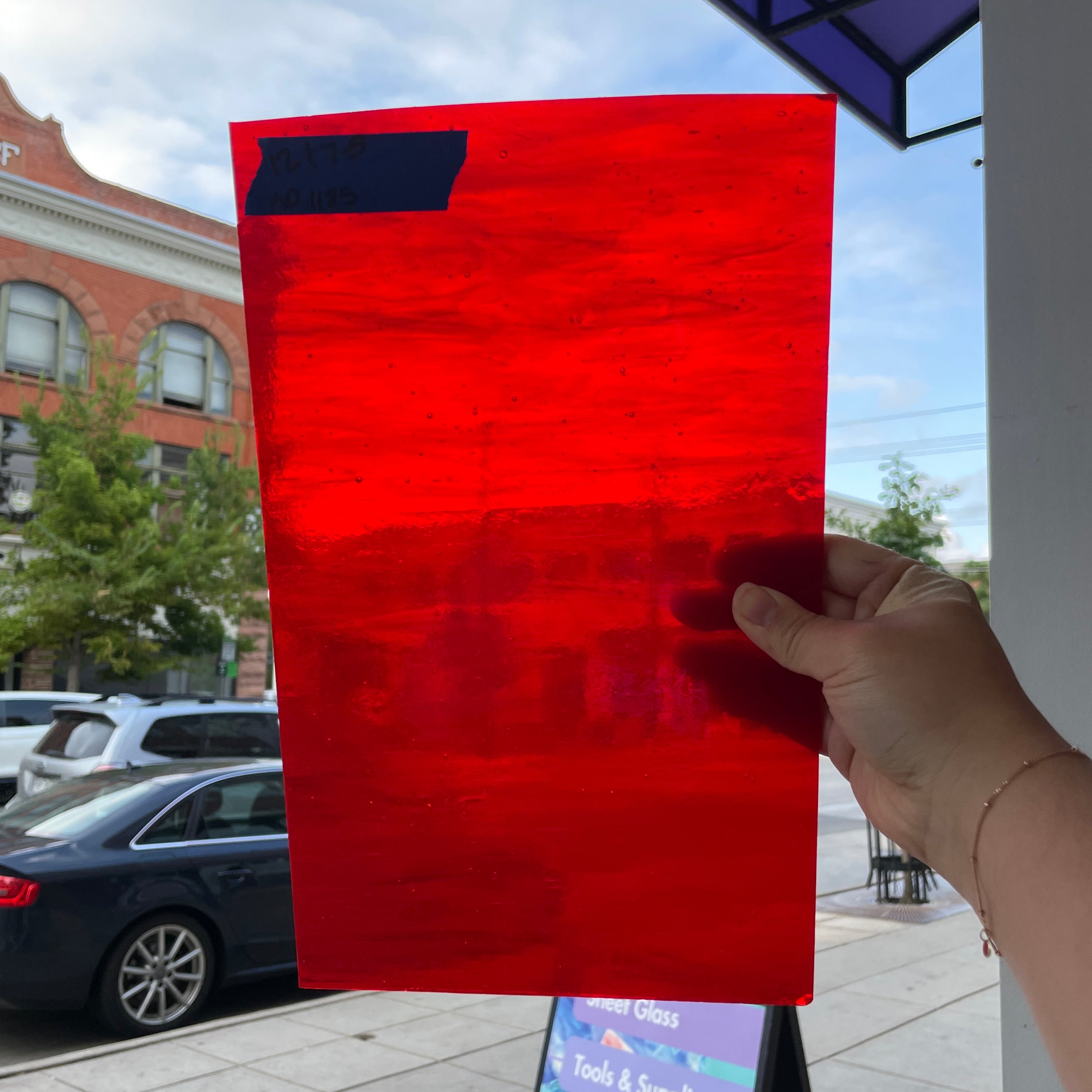 Cherry Red Transparent Kokomo Sheet Glass Colorado Glassworks