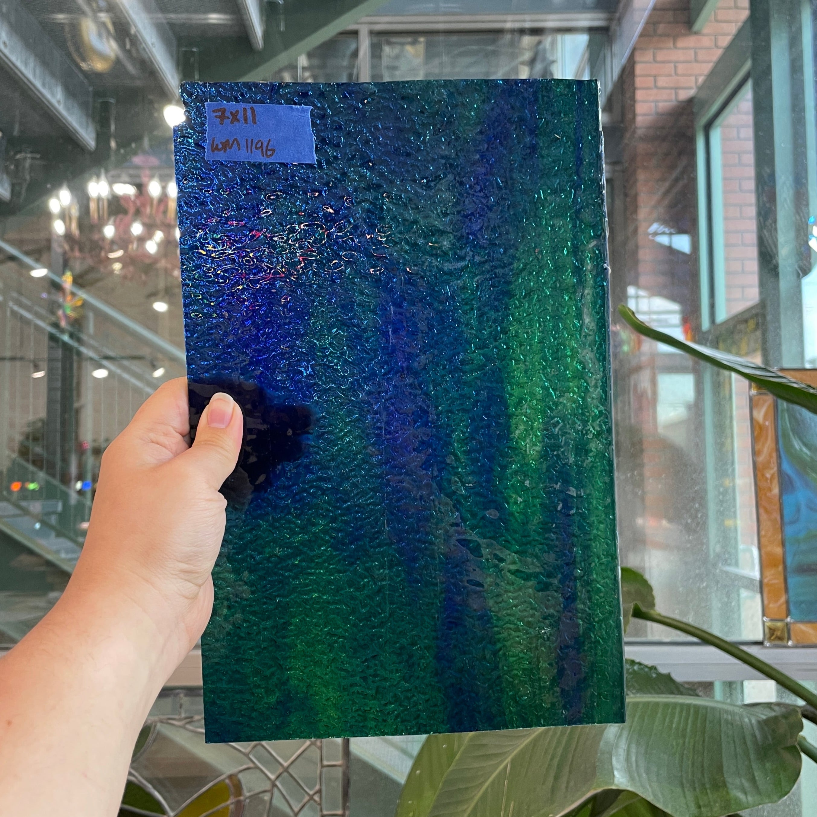 Green Blue Mixed Matrix Wissmach Sheet Glass Colorado Glassworks WM1196 (7x11in)