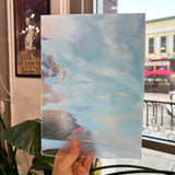 Winter Wonderland Bullseye Blue White Clear Iridescent Fusible 90 COE Sheet Glass Colorado Glassworks