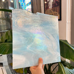 Winter Wonderland Bullseye Blue White Clear Iridescent Fusible 90 COE Sheet Glass Colorado Glassworks