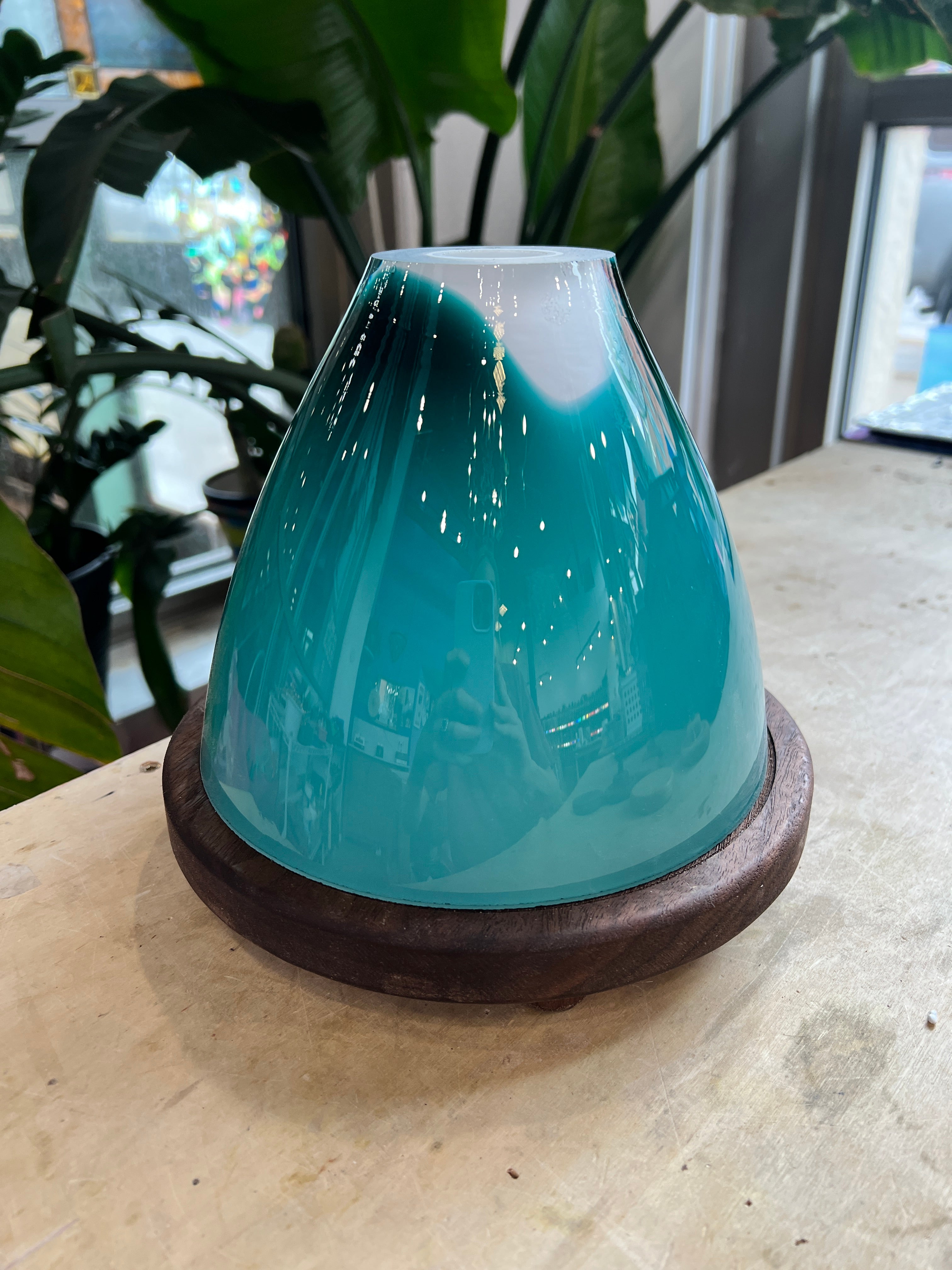 Dense Teal COGW Lamp Colorado Glass Works