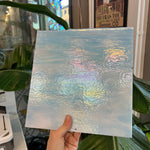Winter Wonderland Bullseye Blue White Clear Iridescent Fusible 90 COE Sheet Glass Colorado Glassworks