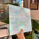Winter Wonderland Bullseye Blue White Clear Iridescent Fusible 90 COE Sheet Glass Colorado Glassworks