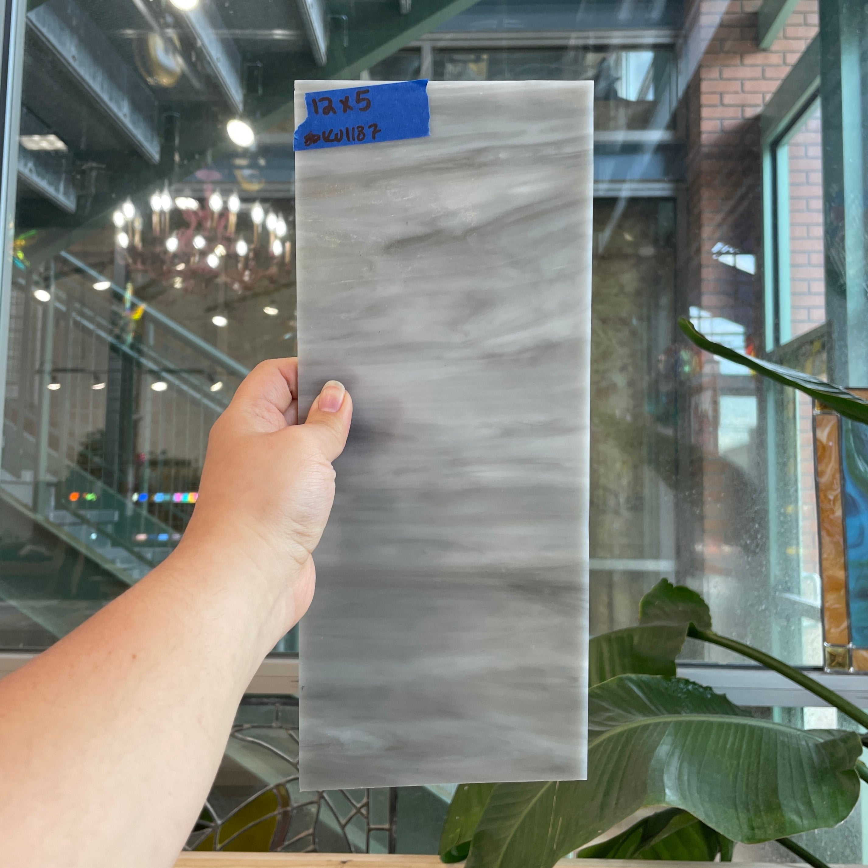 Gray Wispy Kokomo Sheet Glass Colorado Glassworks