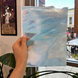 Winter Wonderland Bullseye Blue White Clear Iridescent Fusible 90 COE Sheet Glass Colorado Glassworks