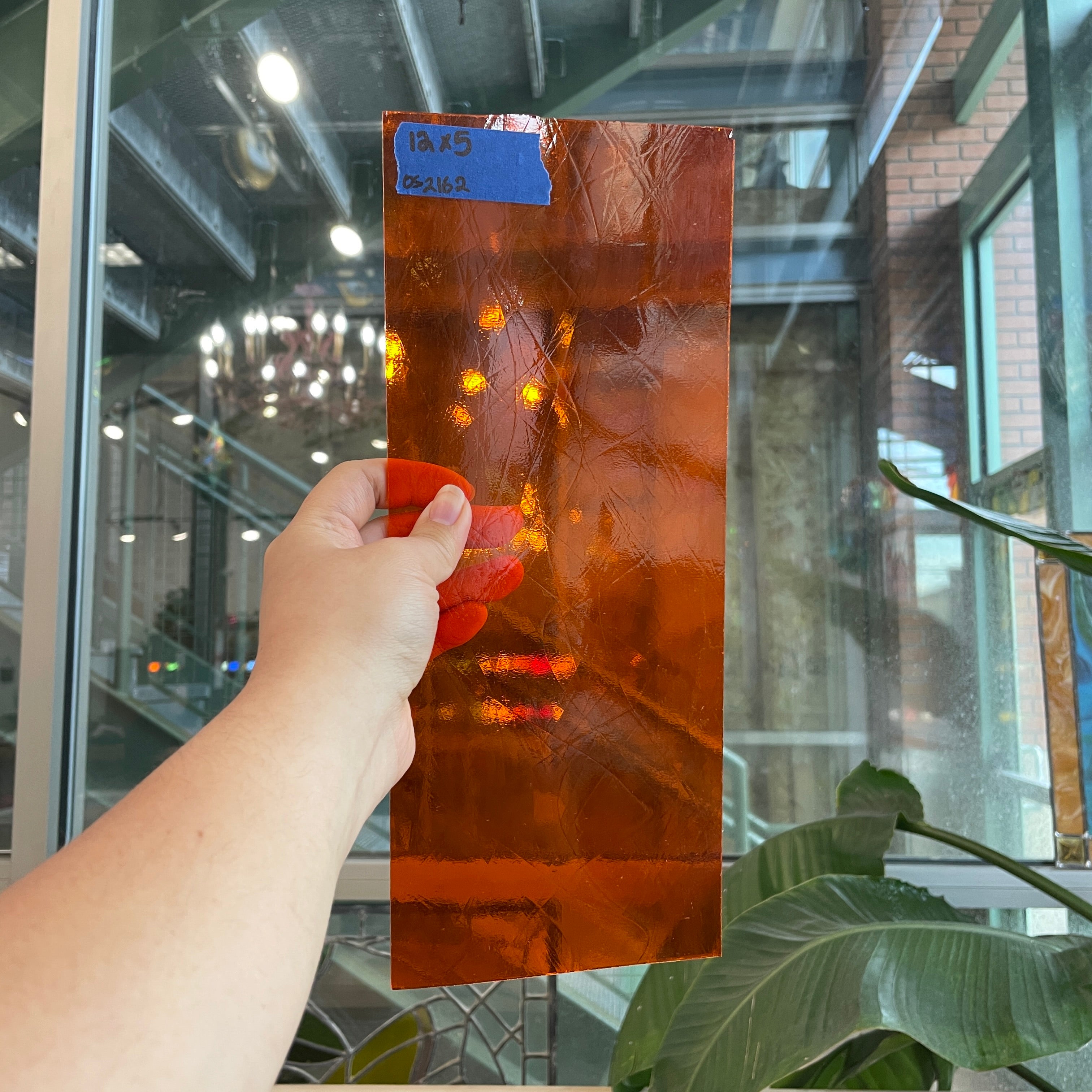 Orange Transparent Artique Oceanside Sheet Glass Colorado Glassworks