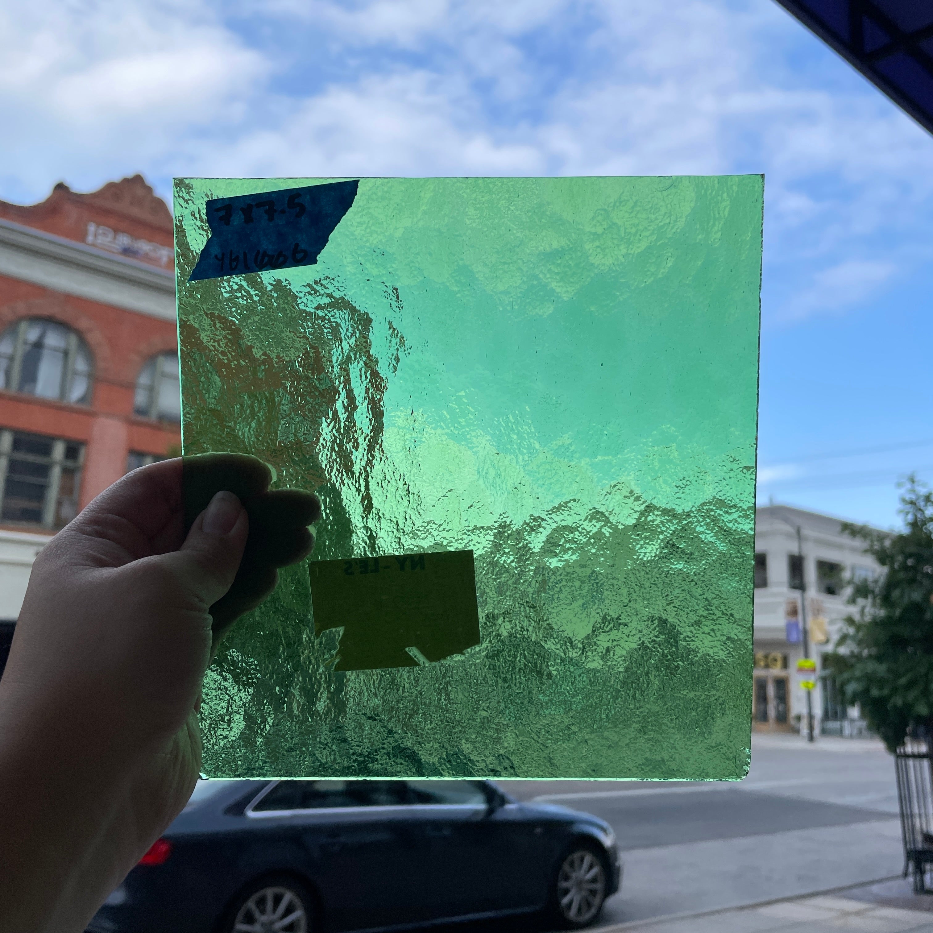 Light Green Textured Youghiogheny Sheet Glass Colorado Glassworks