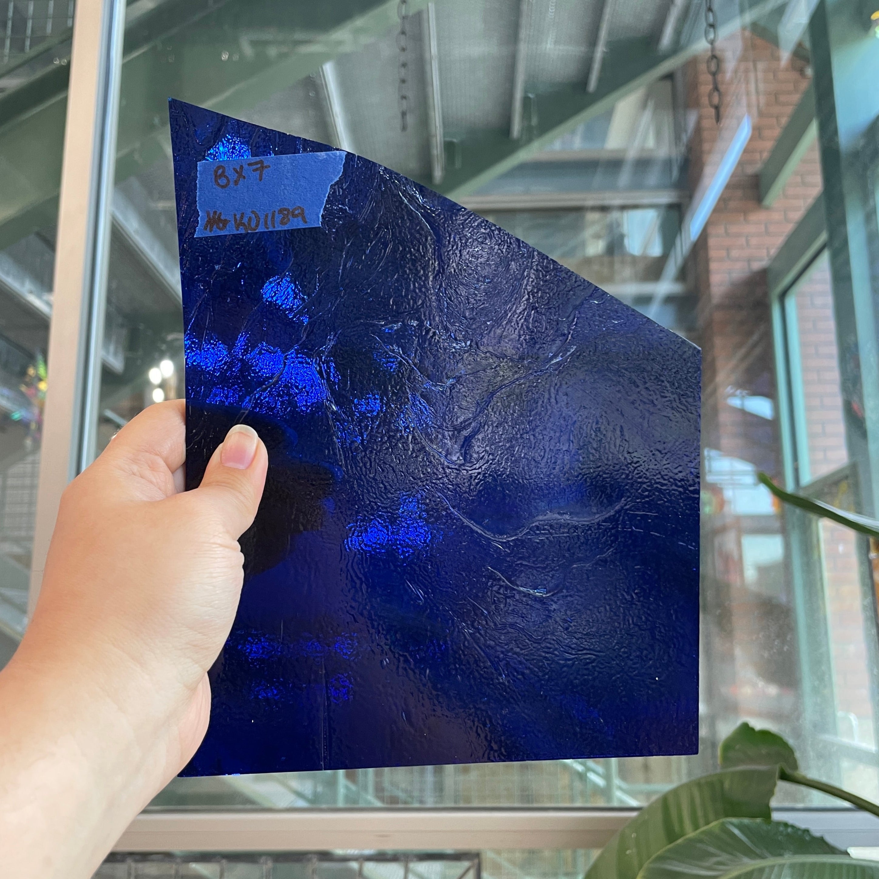 Royal Blue Transparent Kokomo Sheet Glass Colorado Glassworks KO1189 (8x7in)